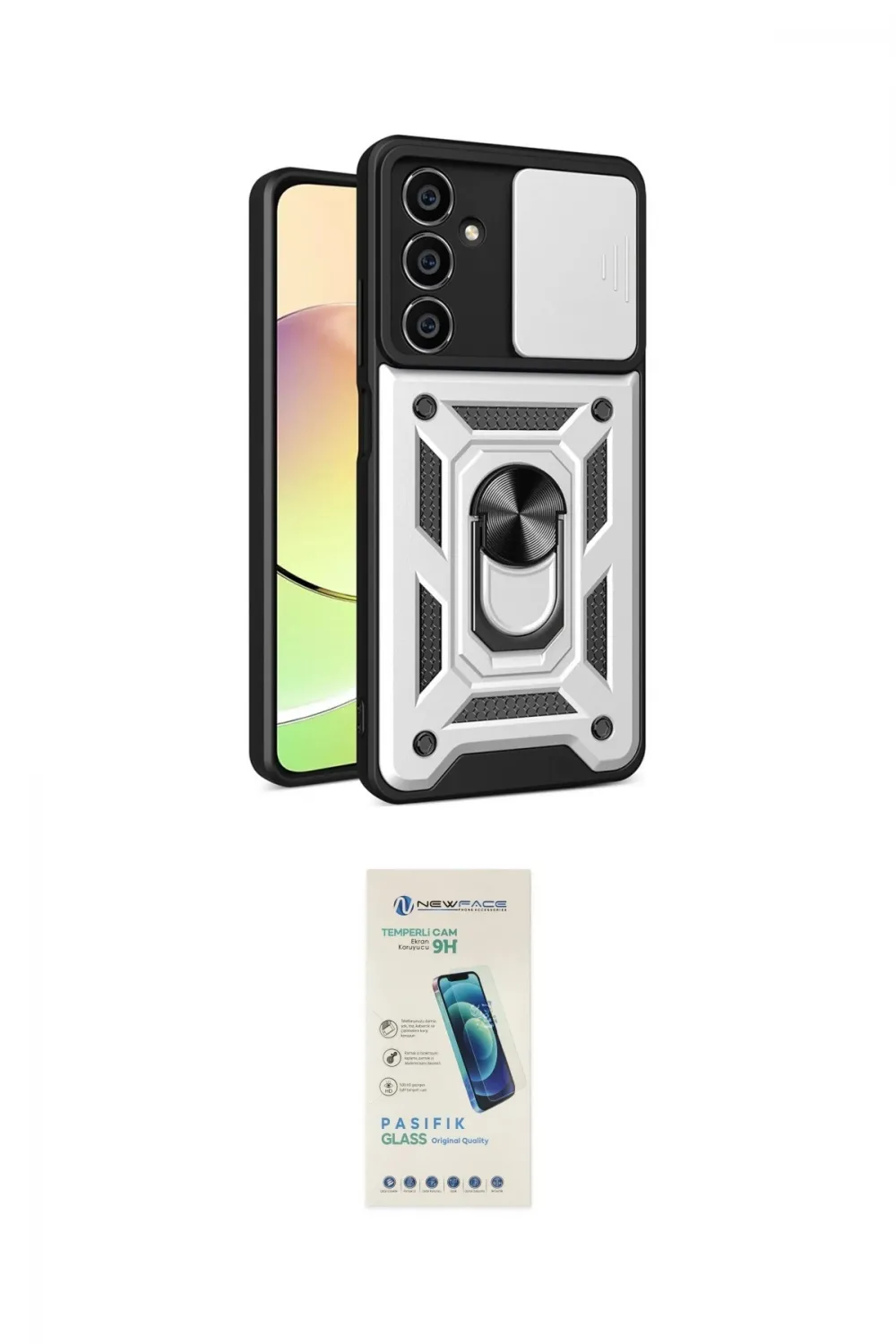 ieg™ Galaxy A05S Kılıf Ahenk Klasik - Şeffaf Pasifik Cam Ekran Koruyucu