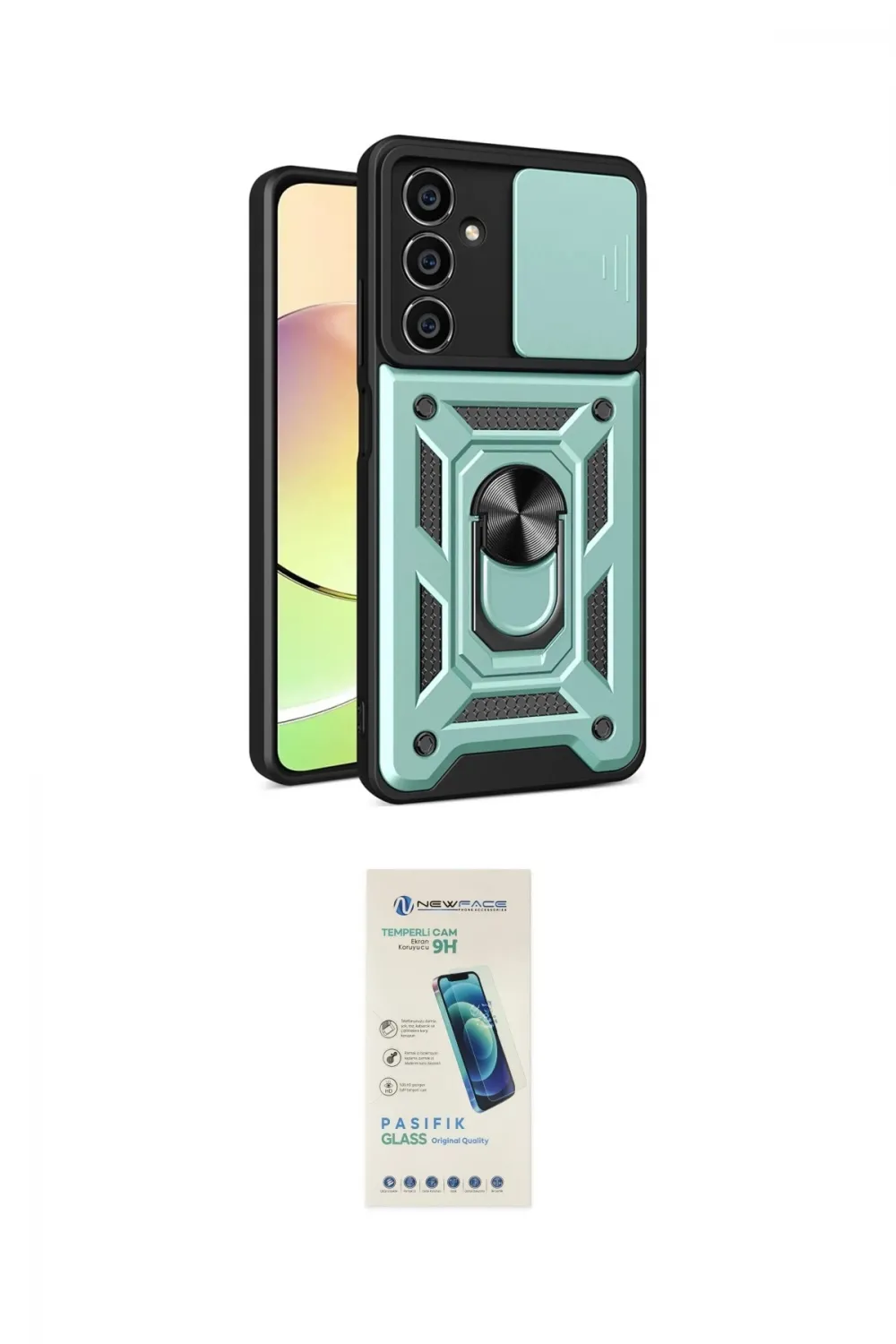 ieg™ Galaxy A05S Kılıf Ahenk Klasik - Şeffaf Pasifik Cam Ekran Koruyucu
