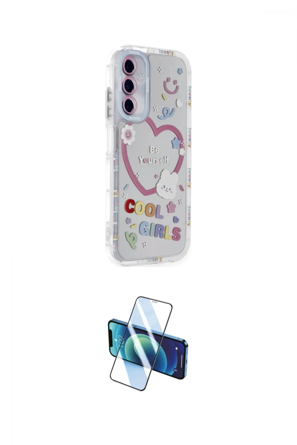 ieg™ Galaxy A05S Kılıf Ahenk Modern Serisi - Siyah 3D Antistatik Cam Ekran Koruyucu