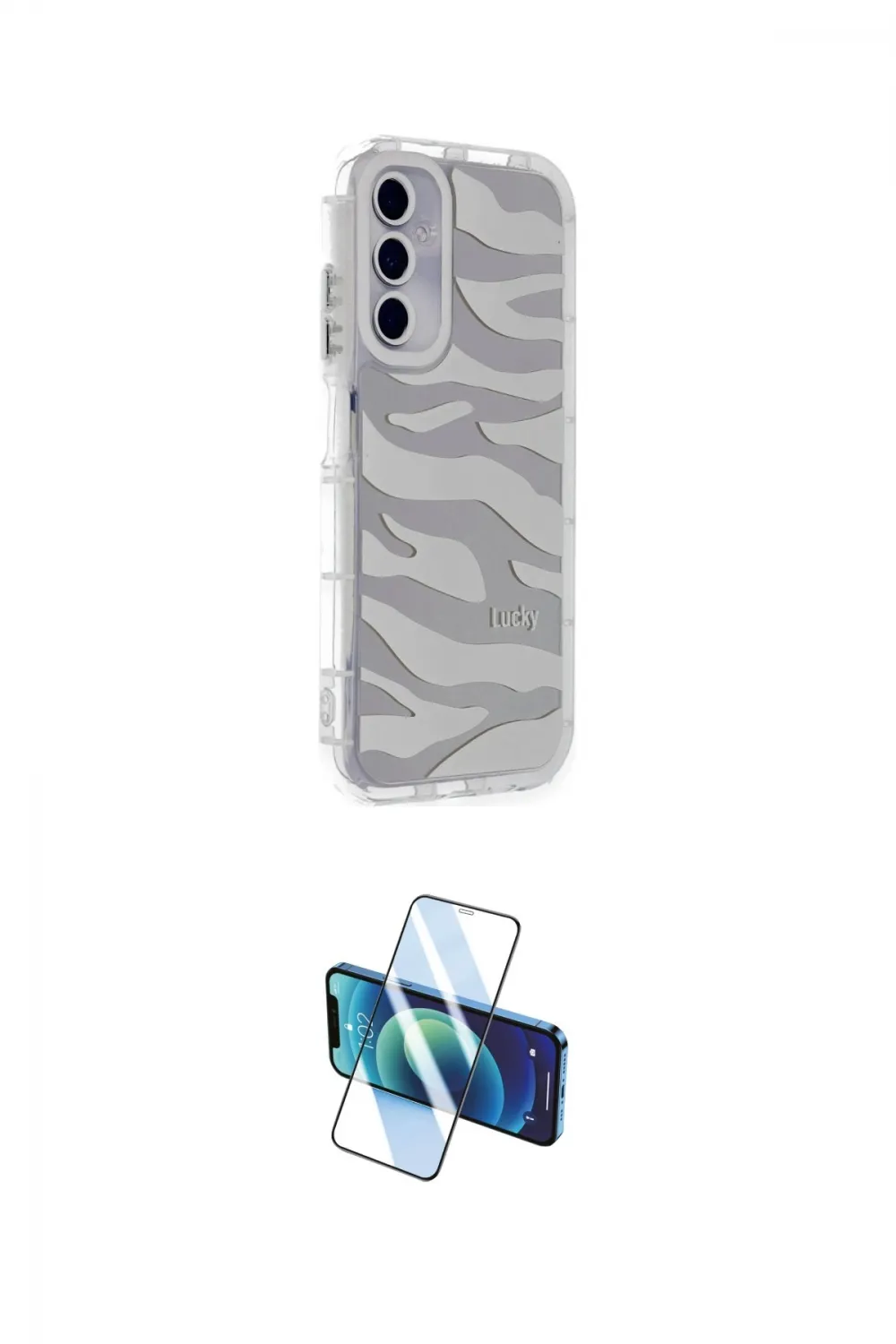 ieg™ Galaxy A05S Kılıf Ahenk Modern Serisi - Siyah 3D Antistatik Cam Ekran Koruyucu