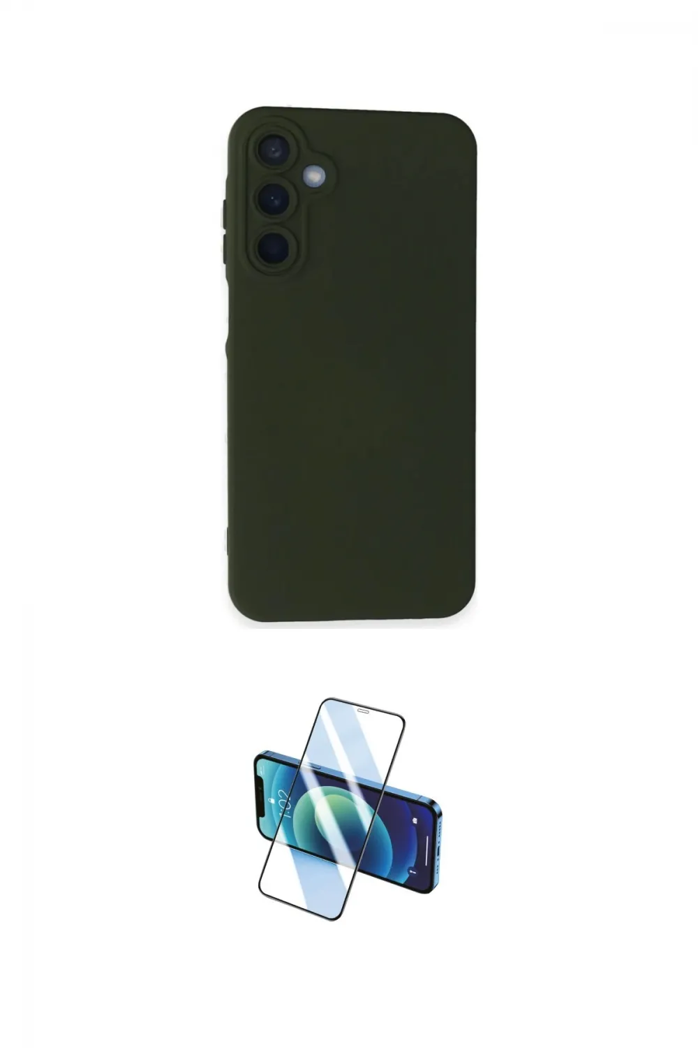 ieg™ Galaxy A05S Kılıf Ahenk Serisi - Siyah 3D Antistatik Cam Ekran Koruyucu