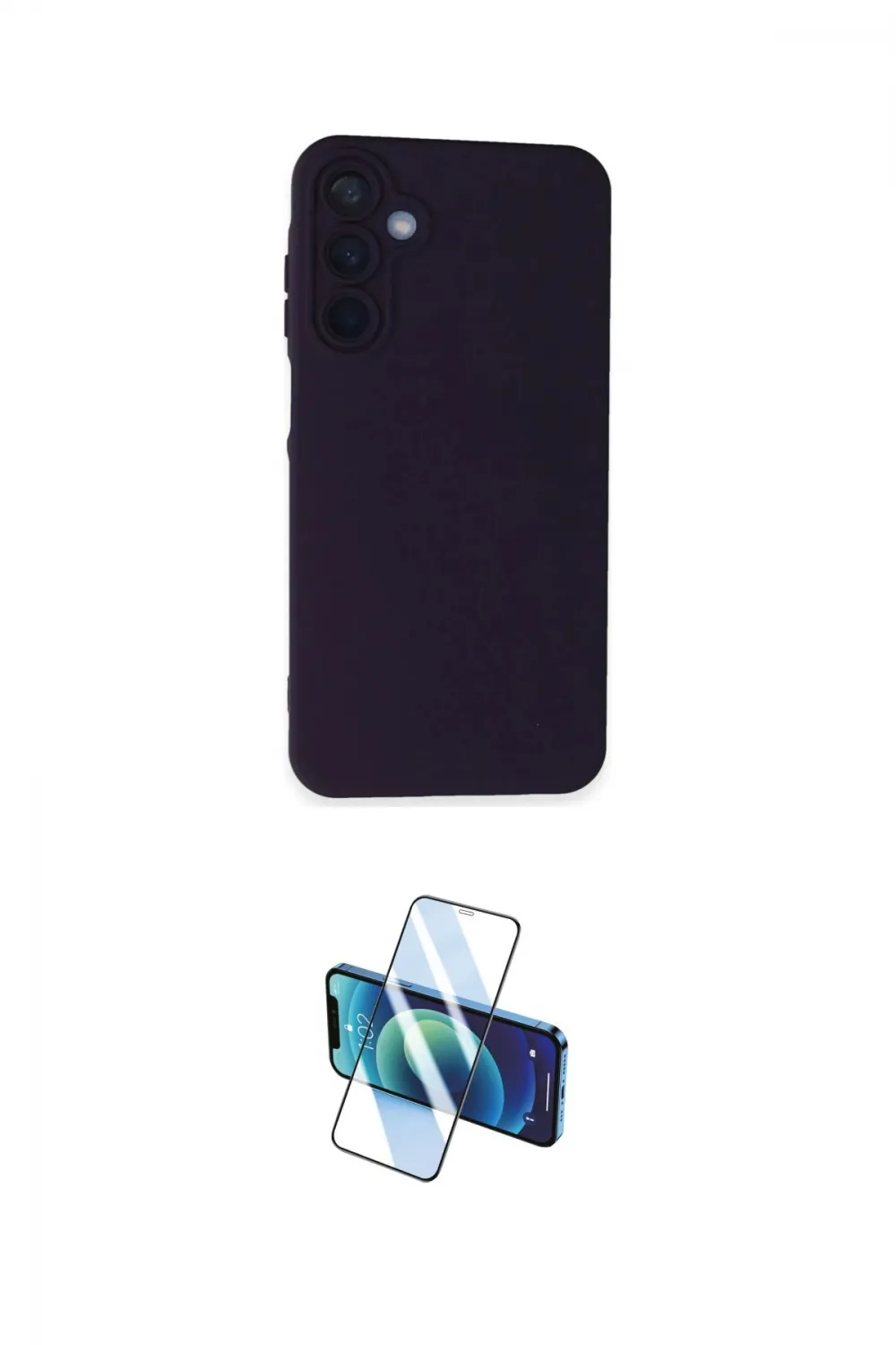 ieg™ Galaxy A05S Kılıf Ahenk Serisi - Siyah 3D Antistatik Cam Ekran Koruyucu