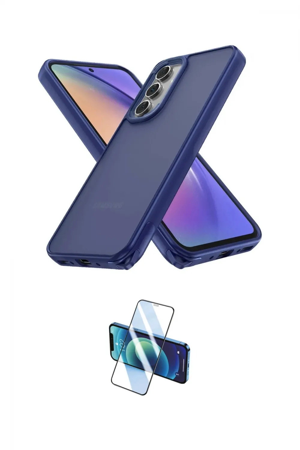 ieg™ Galaxy A05S Kılıf Atlas Form - Siyah 3D Antistatik Cam Ekran Koruyucu