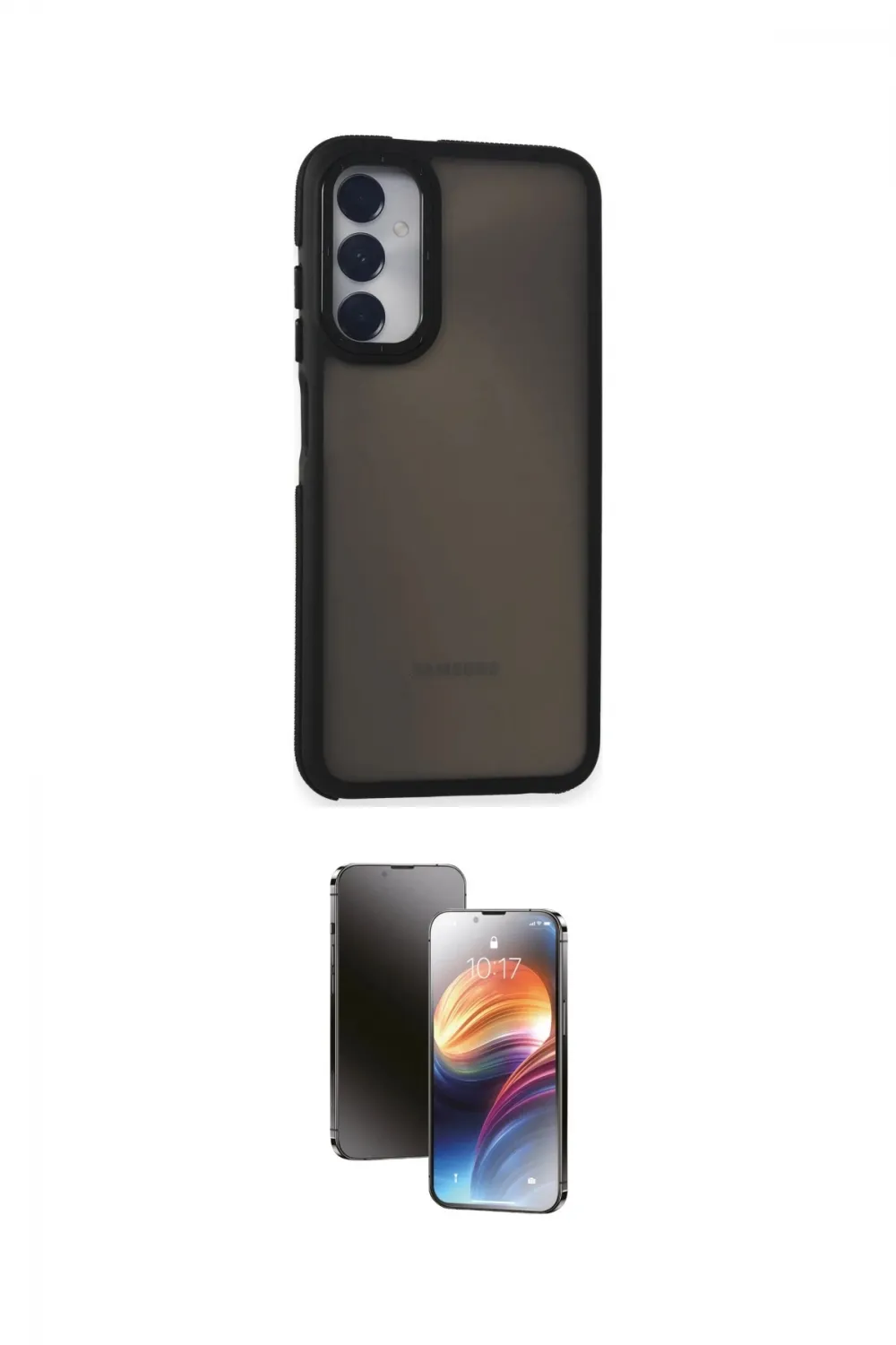 ieg™ Galaxy A05S Kılıf Eksen Işık - Siyah 3D Antistatik Mat Seramik Nano Ekran Koruyucu