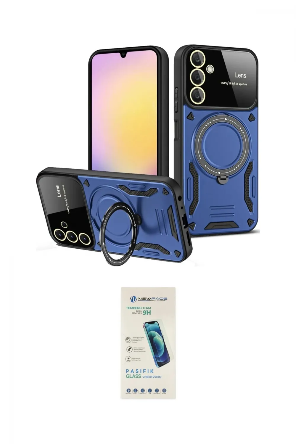 ieg™ Galaxy A05S Kılıf Kıvılcım Modern Serisi - Şeffaf Pasifik Cam Ekran Koruyucu