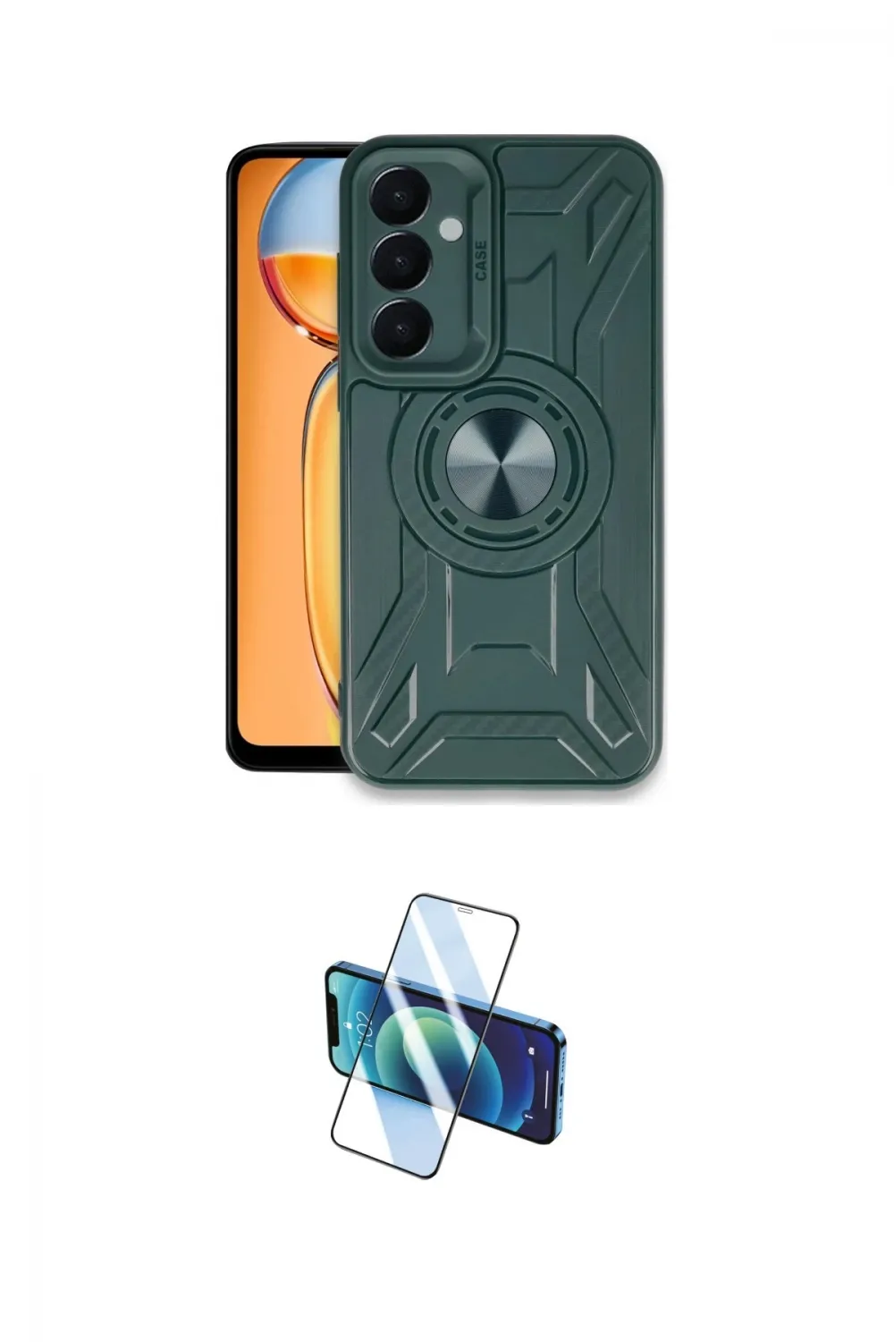 ieg™ Galaxy A05S Kılıf Nova Yansıma Prime - Siyah 3D Antistatik Cam Ekran Koruyucu