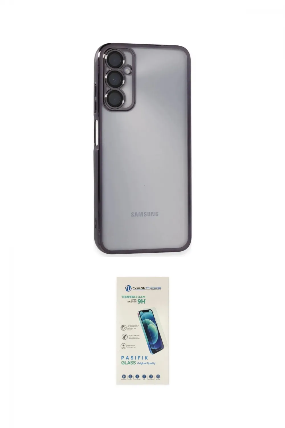 ieg™ Galaxy A05S Kılıf Vadi Minimal - Şeffaf Pasifik Cam Ekran Koruyucu