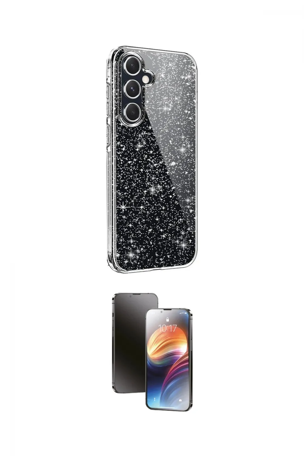 ieg™ Galaxy A05S Kılıf Yankı Doku Prime - Siyah 3D Antistatik Mat Seramik Nano Ekran Koruyucu