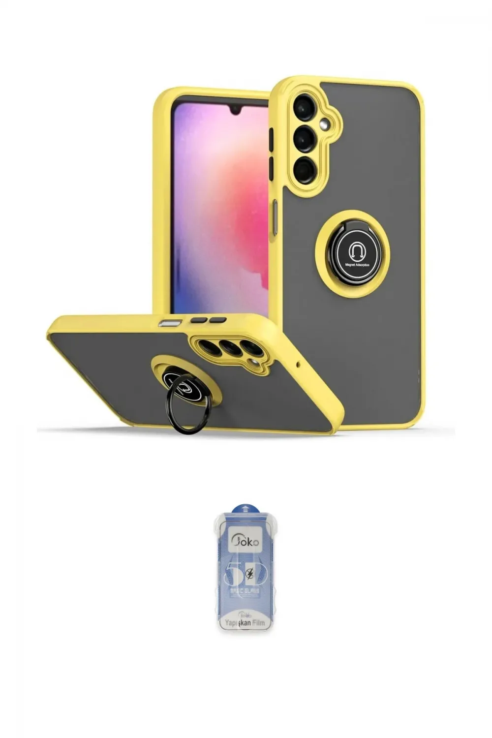 ieg™ Galaxy A05S Kılıf Yörünge Çizgi - Siyah Joko Magic 5D Cam