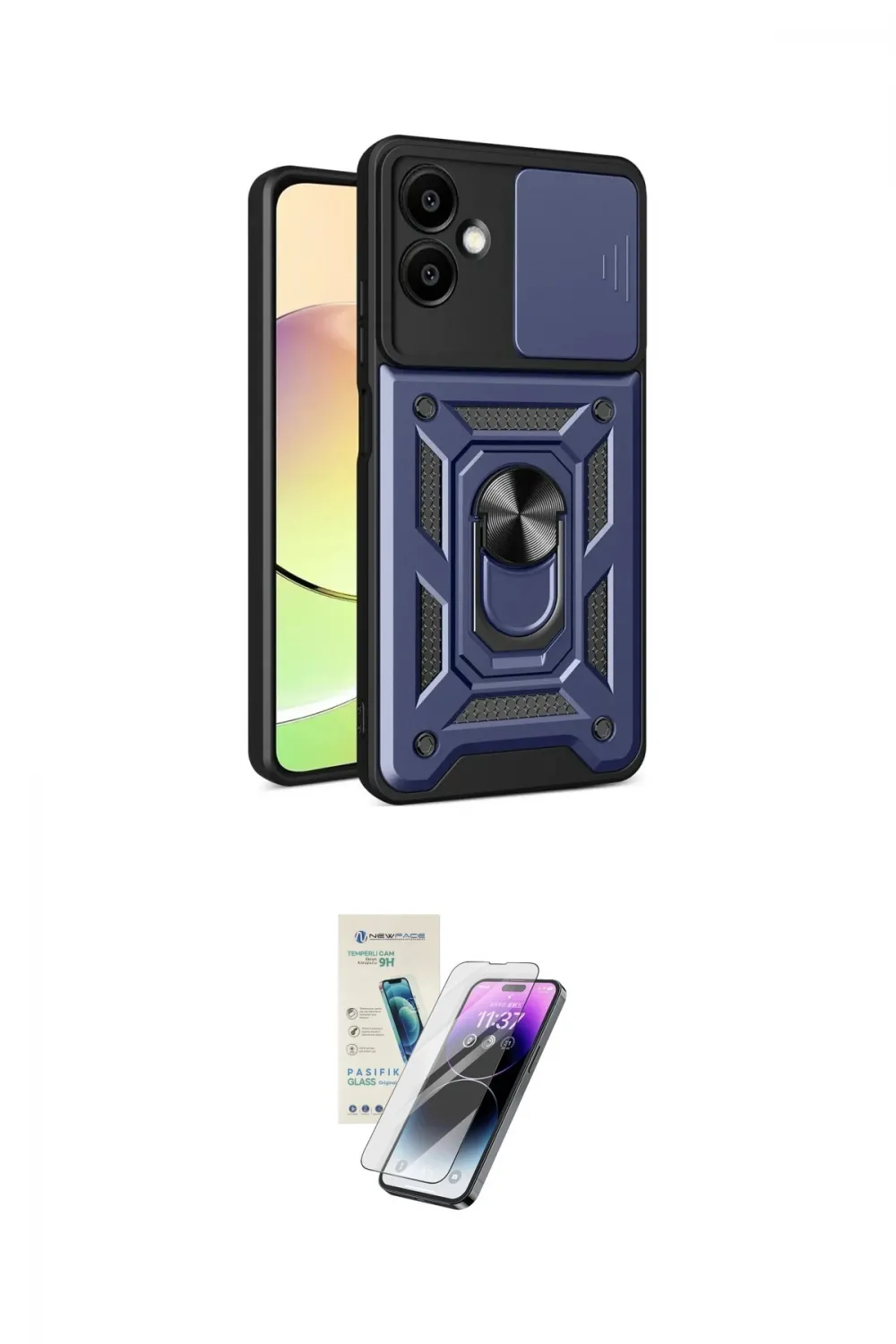 ieg™ Galaxy A06 Kılıf Ahenk Klasik - Şeffaf Pasifik Cam Ekran Koruyucu