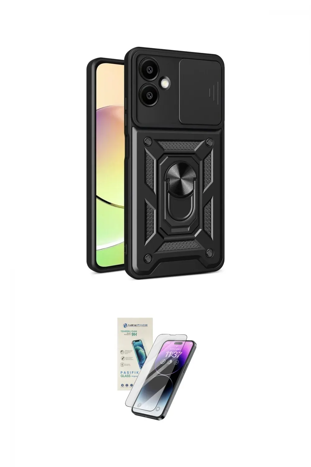 ieg™ Galaxy A06 Kılıf Ahenk Klasik - Şeffaf Pasifik Cam Ekran Koruyucu