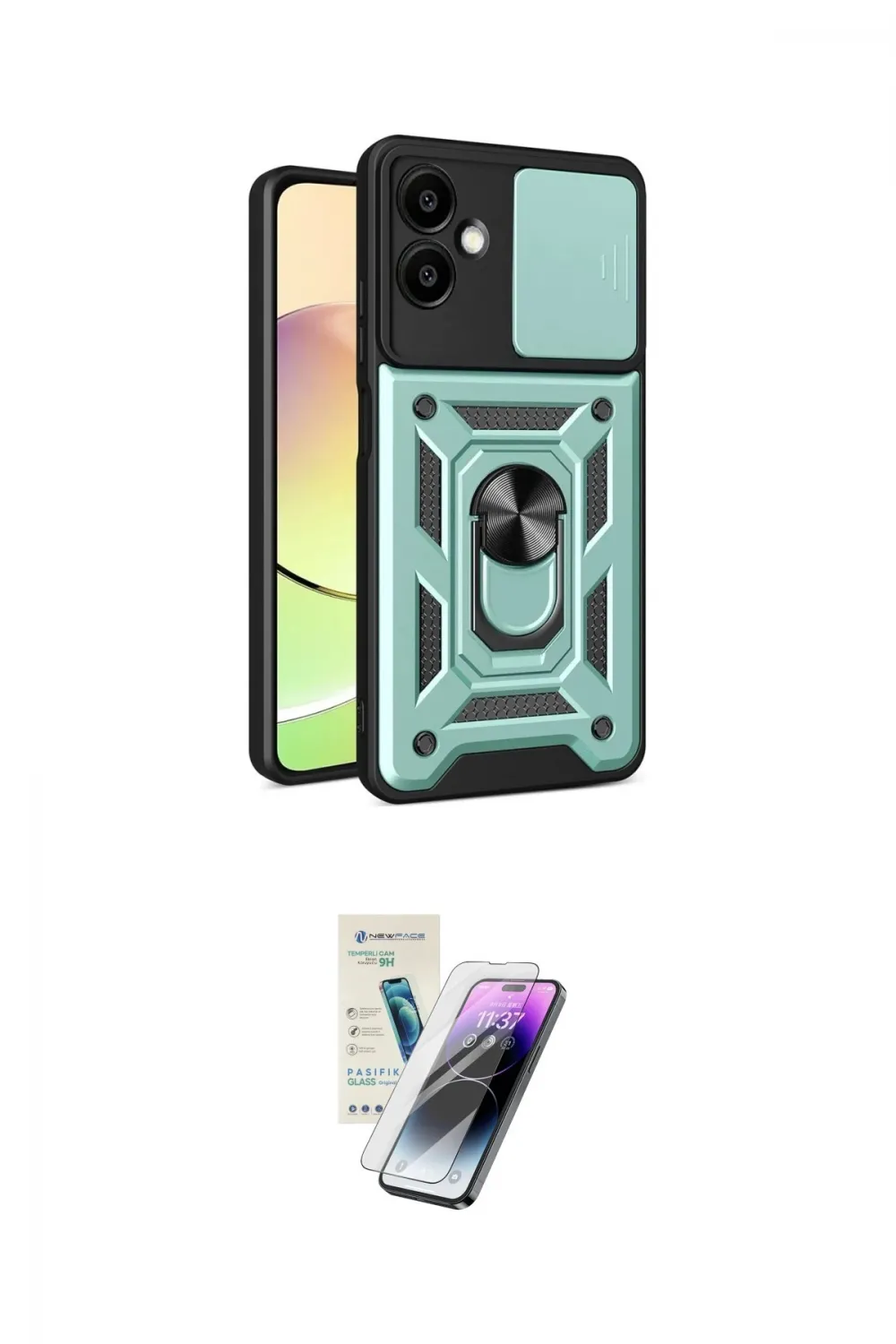 ieg™ Galaxy A06 Kılıf Ahenk Klasik - Şeffaf Pasifik Cam Ekran Koruyucu