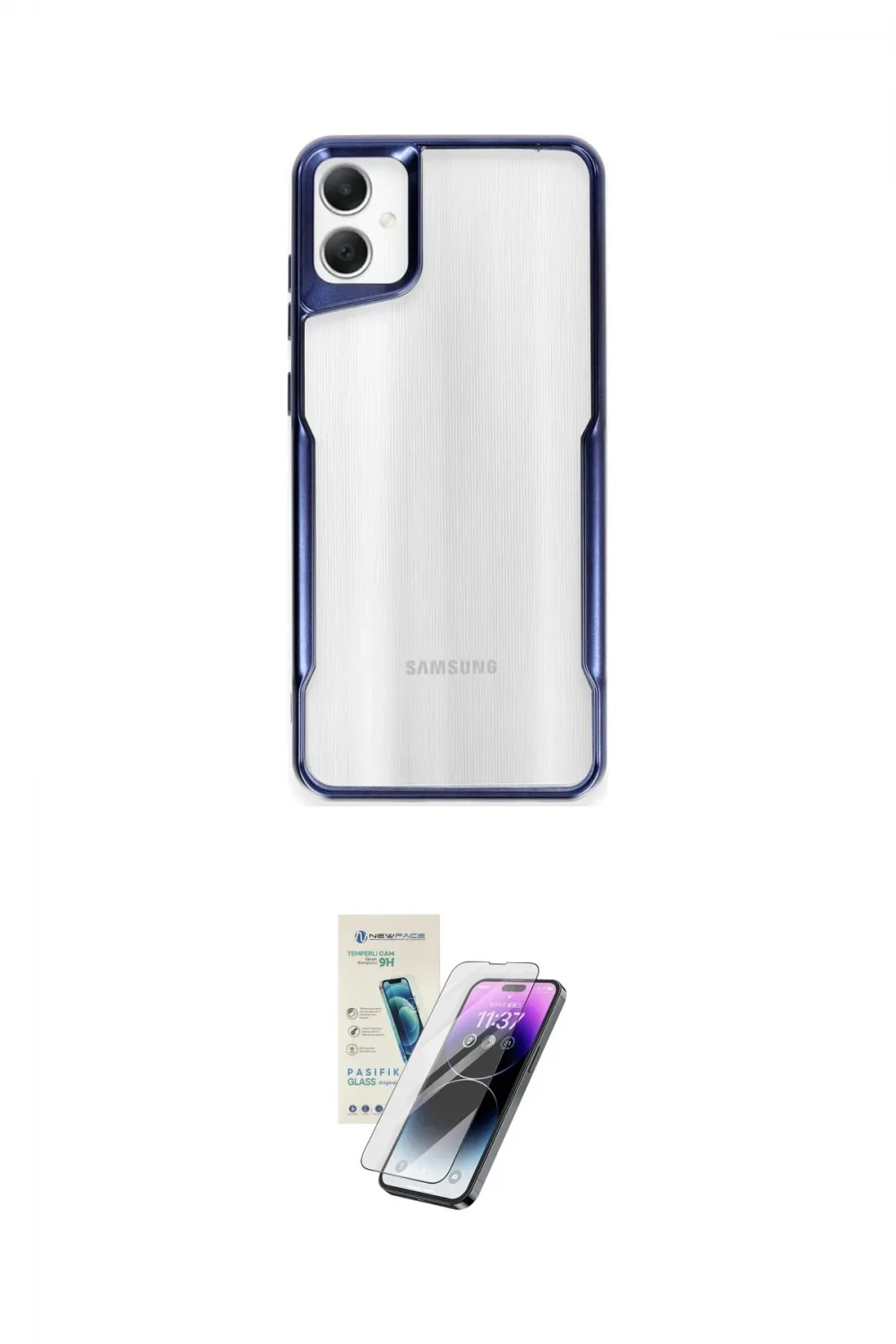 ieg™ Galaxy A06 Kılıf Akış Çizgi Koleksiyonu - Şeffaf Pasifik Cam Ekran Koruyucu