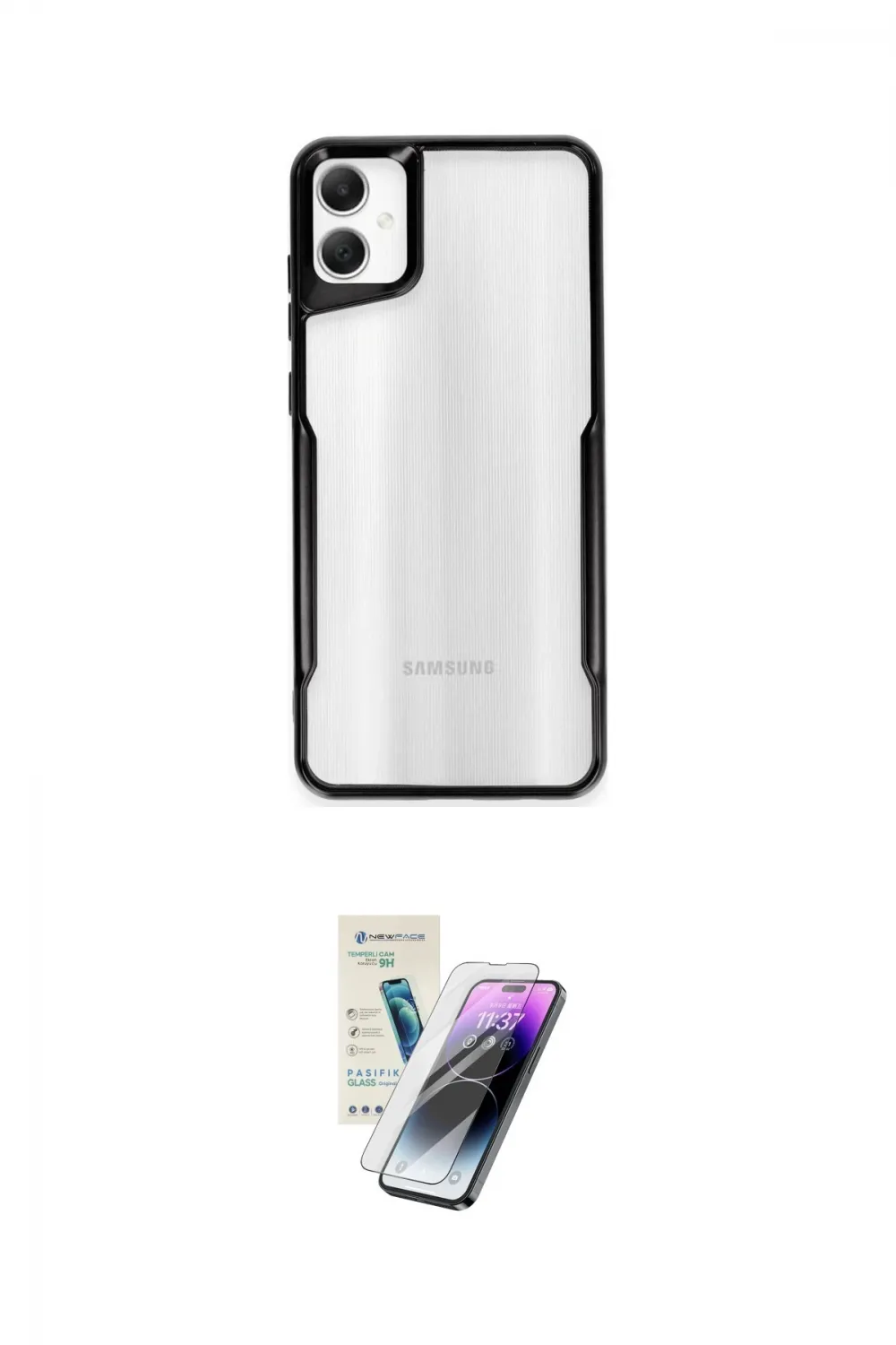 ieg™ Galaxy A06 Kılıf Akış Çizgi Koleksiyonu - Şeffaf Pasifik Cam Ekran Koruyucu