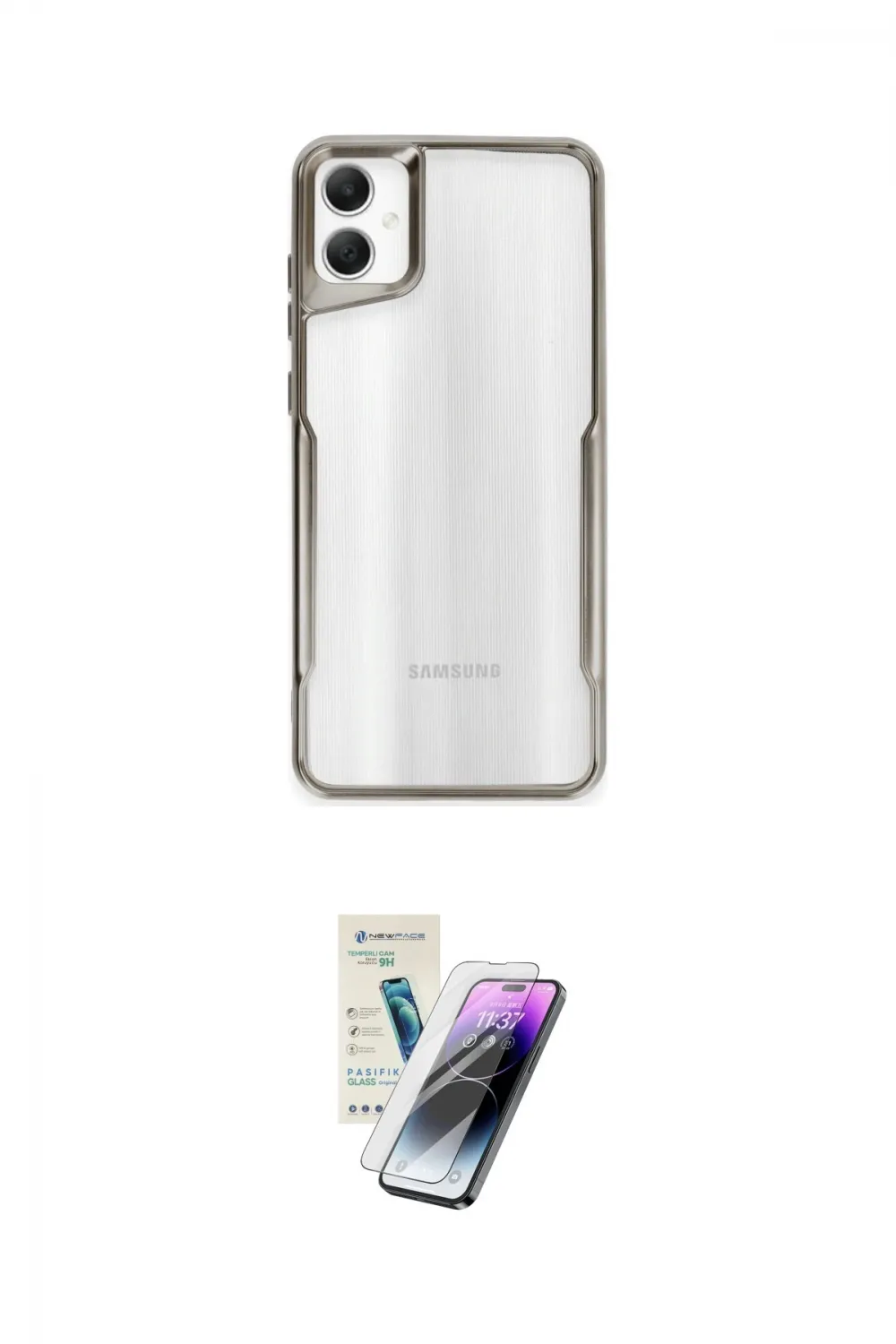 ieg™ Galaxy A06 Kılıf Akış Çizgi Koleksiyonu - Şeffaf Pasifik Cam Ekran Koruyucu