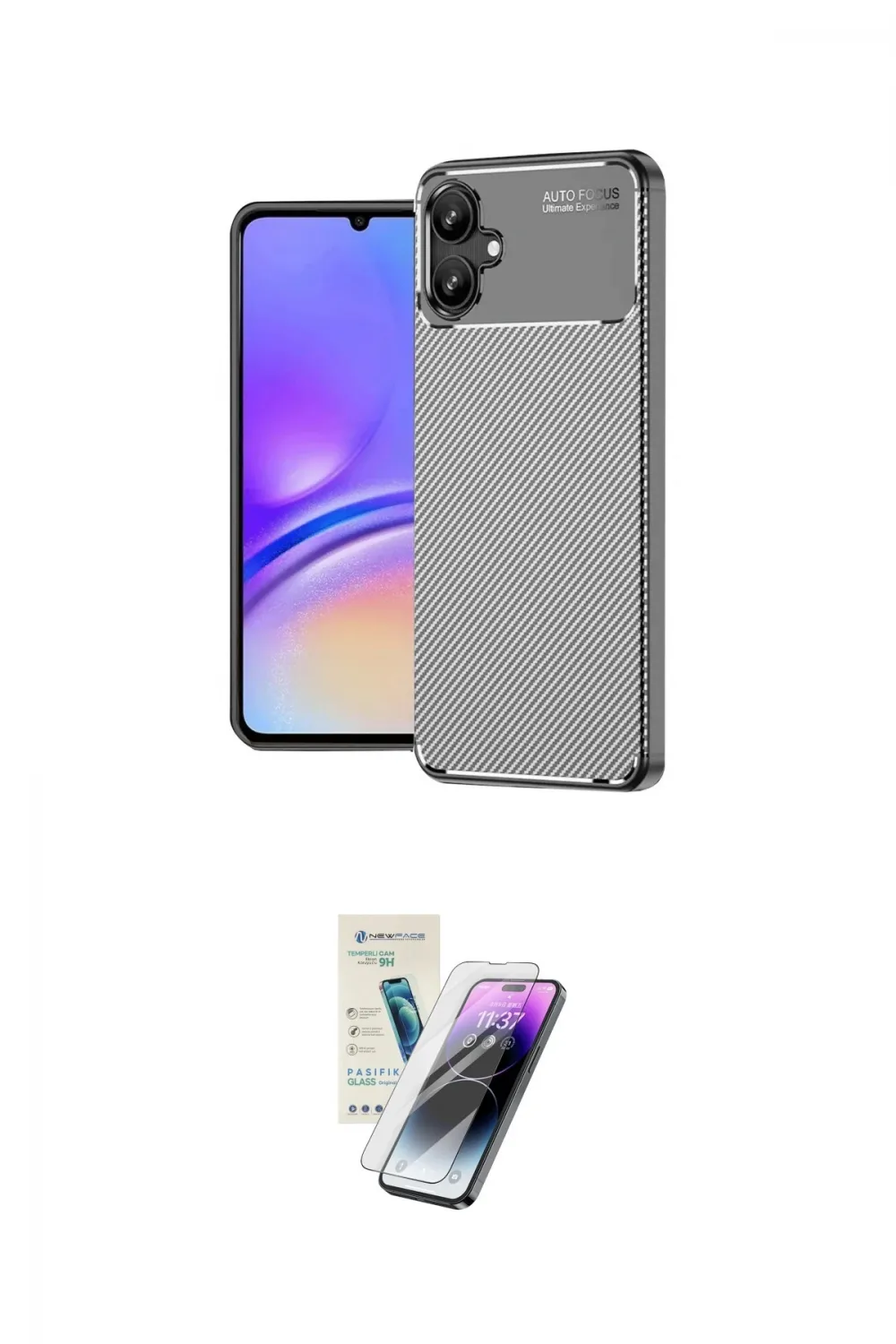 ieg™ Galaxy A06 Kılıf Eksen Form Prime - Şeffaf Pasifik Cam Ekran Koruyucu