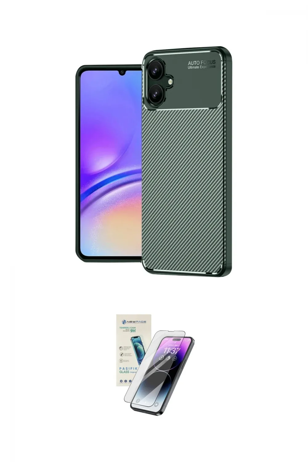 ieg™ Galaxy A06 Kılıf Eksen Form Prime - Şeffaf Pasifik Cam Ekran Koruyucu