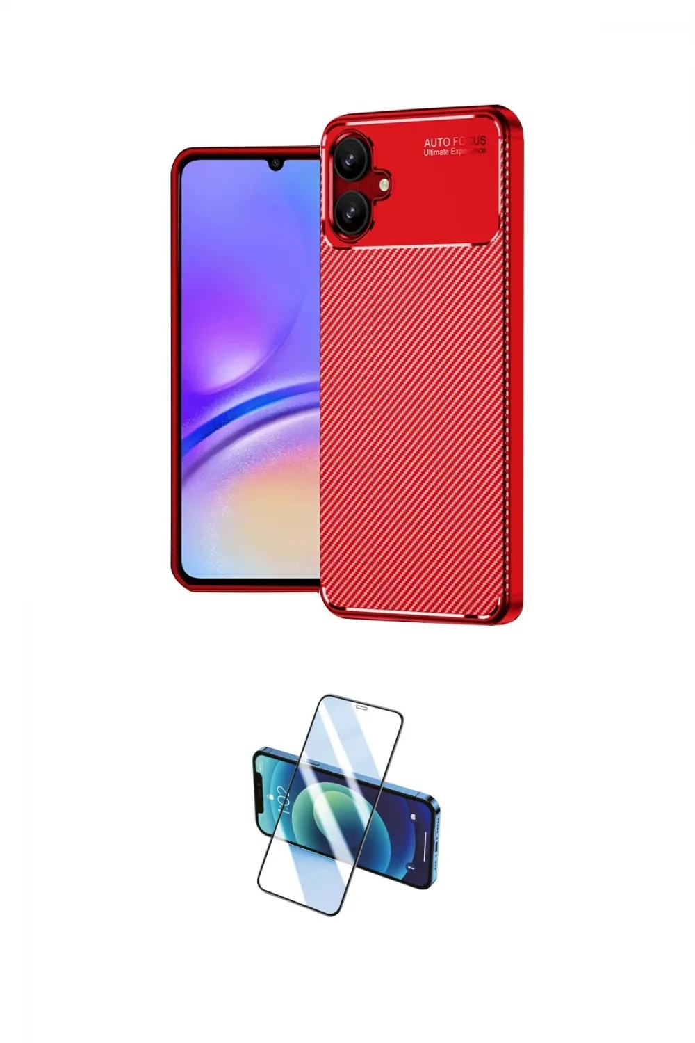 ieg™ Galaxy A06 Kılıf Eksen Form Prime - Siyah 3D Antistatik Cam Ekran Koruyucu