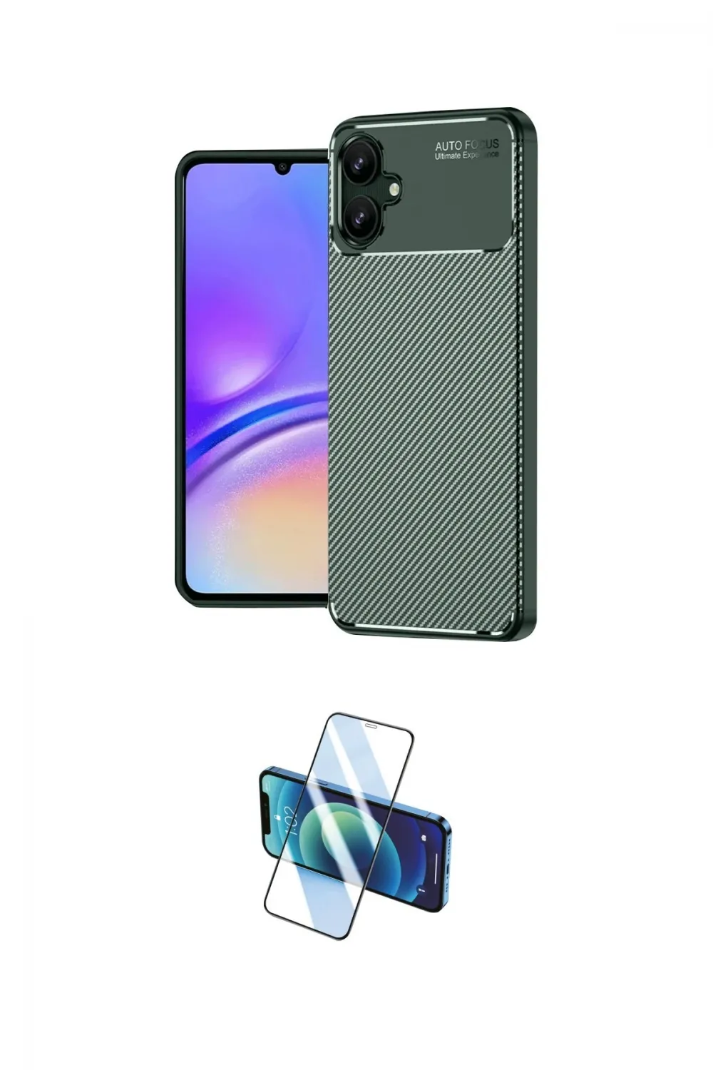 ieg™ Galaxy A06 Kılıf Eksen Form Prime - Siyah 3D Antistatik Cam Ekran Koruyucu