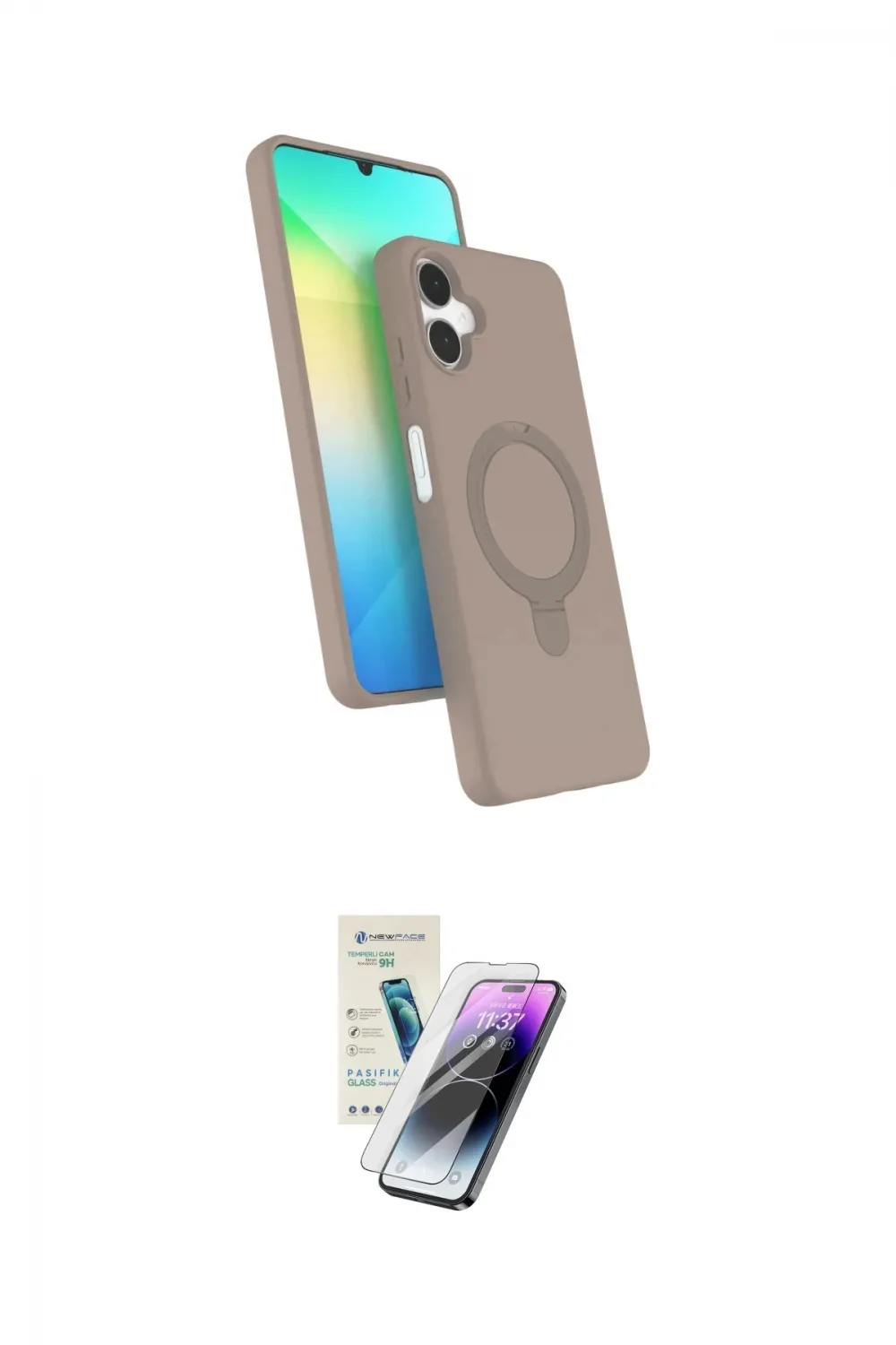 ieg™ Galaxy A06 Kılıf İz Işık Koleksiyonu - Şeffaf Pasifik Cam Ekran Koruyucu
