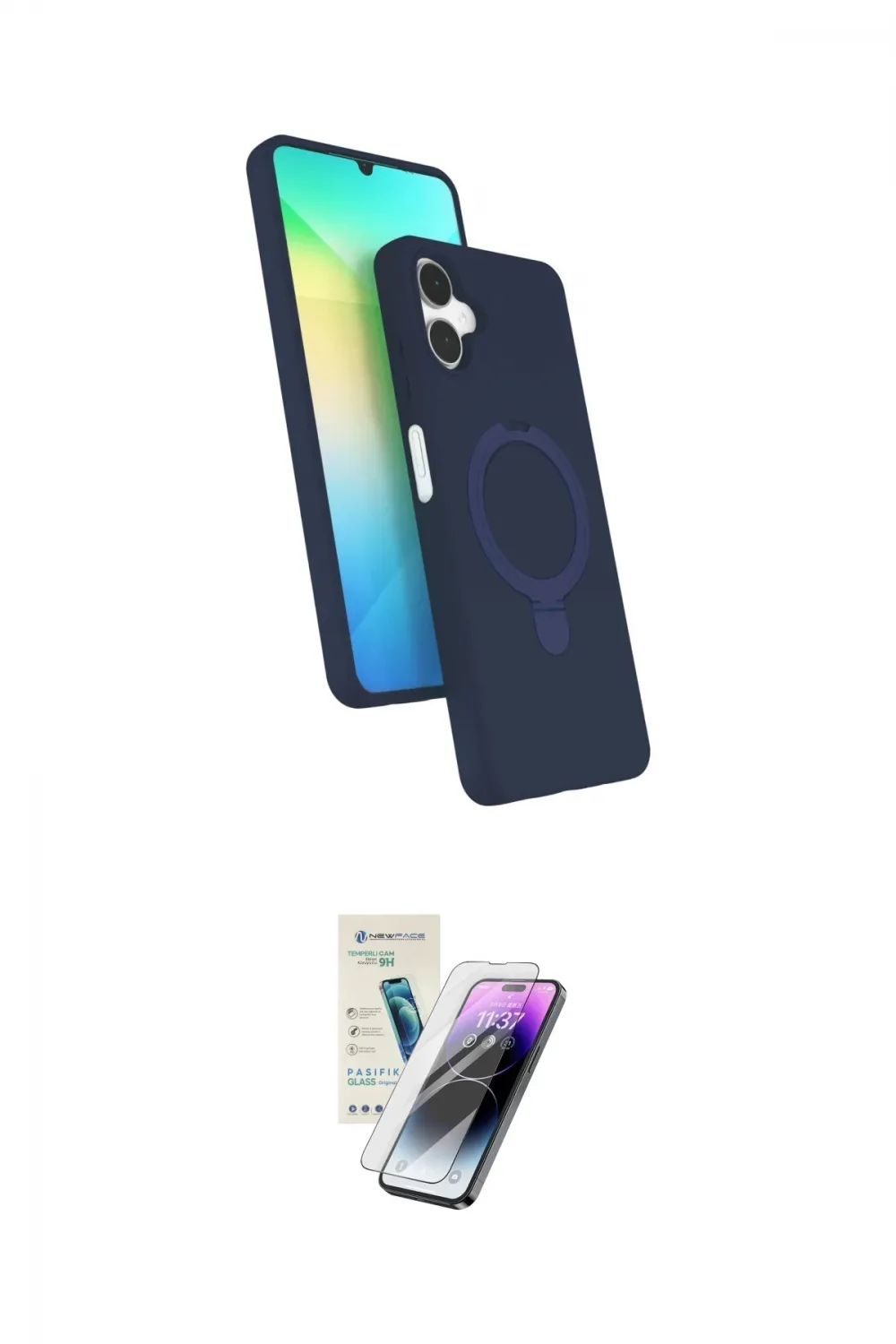 ieg™ Galaxy A06 Kılıf İz Işık Koleksiyonu - Şeffaf Pasifik Cam Ekran Koruyucu