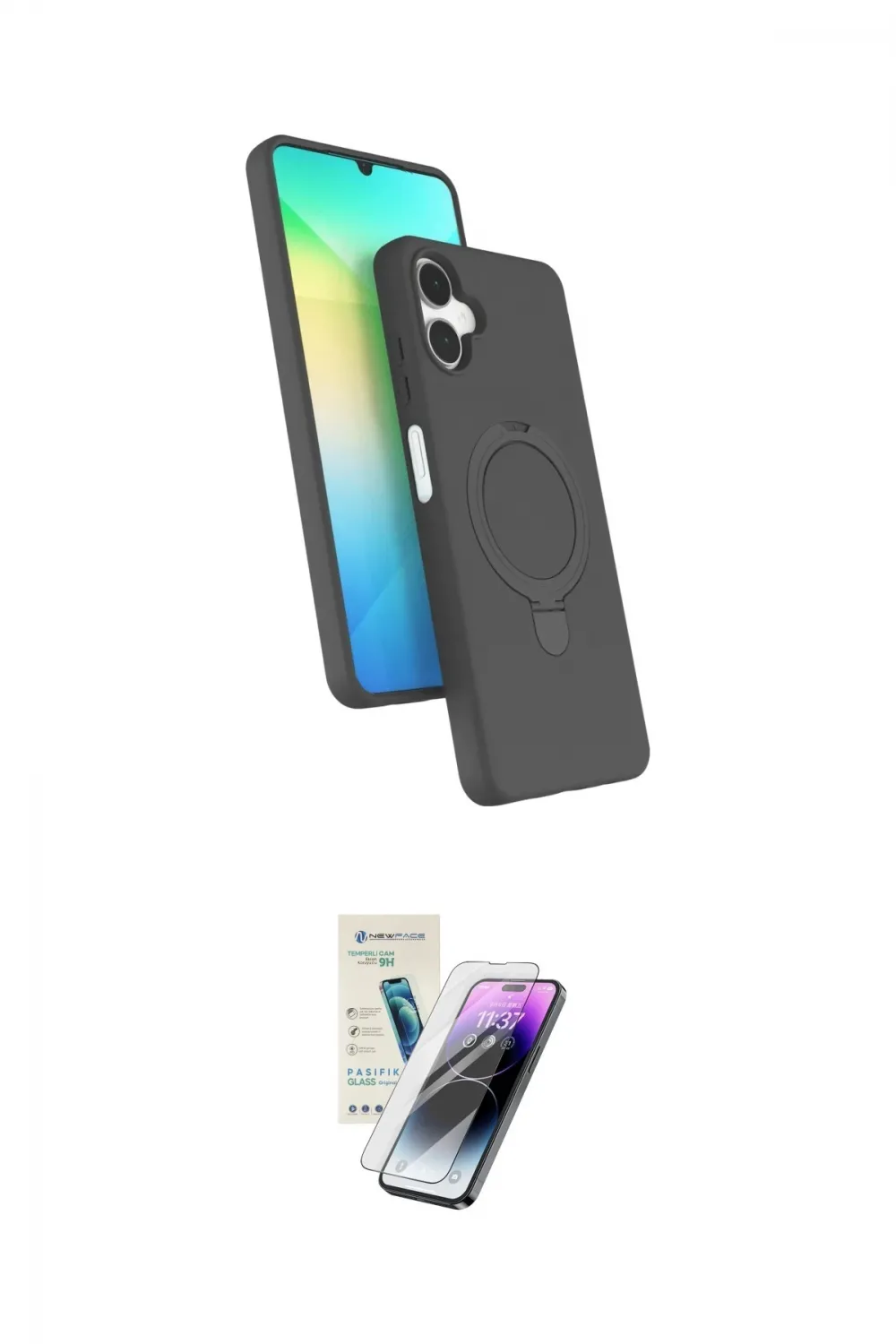 ieg™ Galaxy A06 Kılıf İz Işık Koleksiyonu - Şeffaf Pasifik Cam Ekran Koruyucu