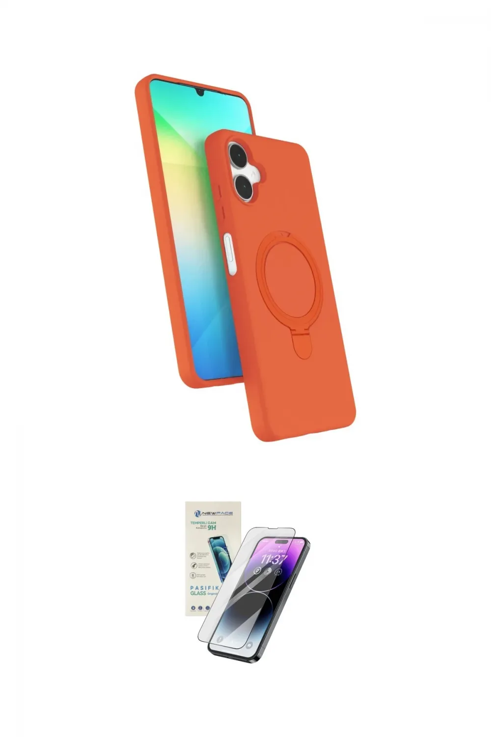 ieg™ Galaxy A06 Kılıf İz Işık Koleksiyonu - Şeffaf Pasifik Cam Ekran Koruyucu
