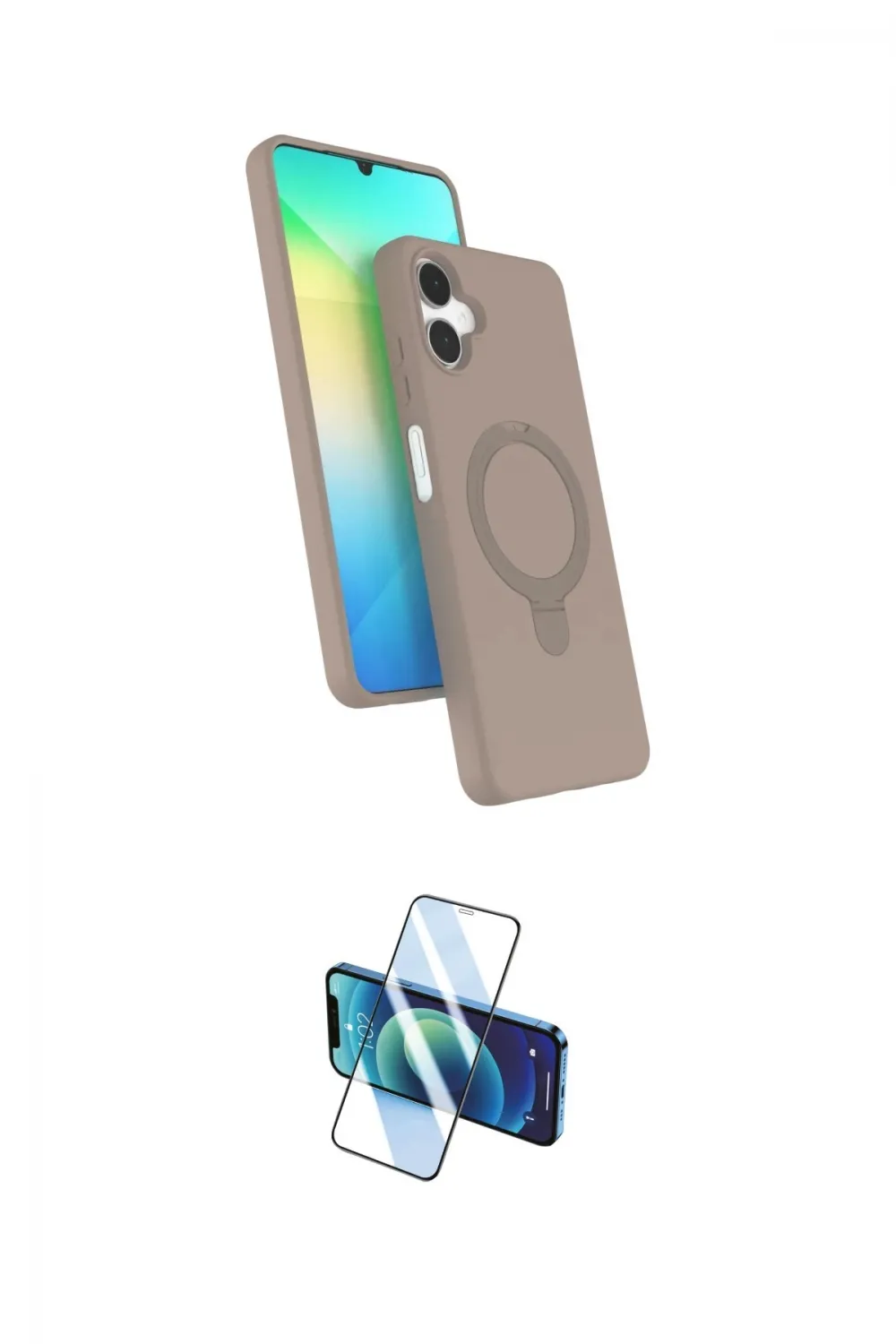 ieg™ Galaxy A06 Kılıf İz Işık Koleksiyonu - Siyah 3D Antistatik Cam Ekran Koruyucu