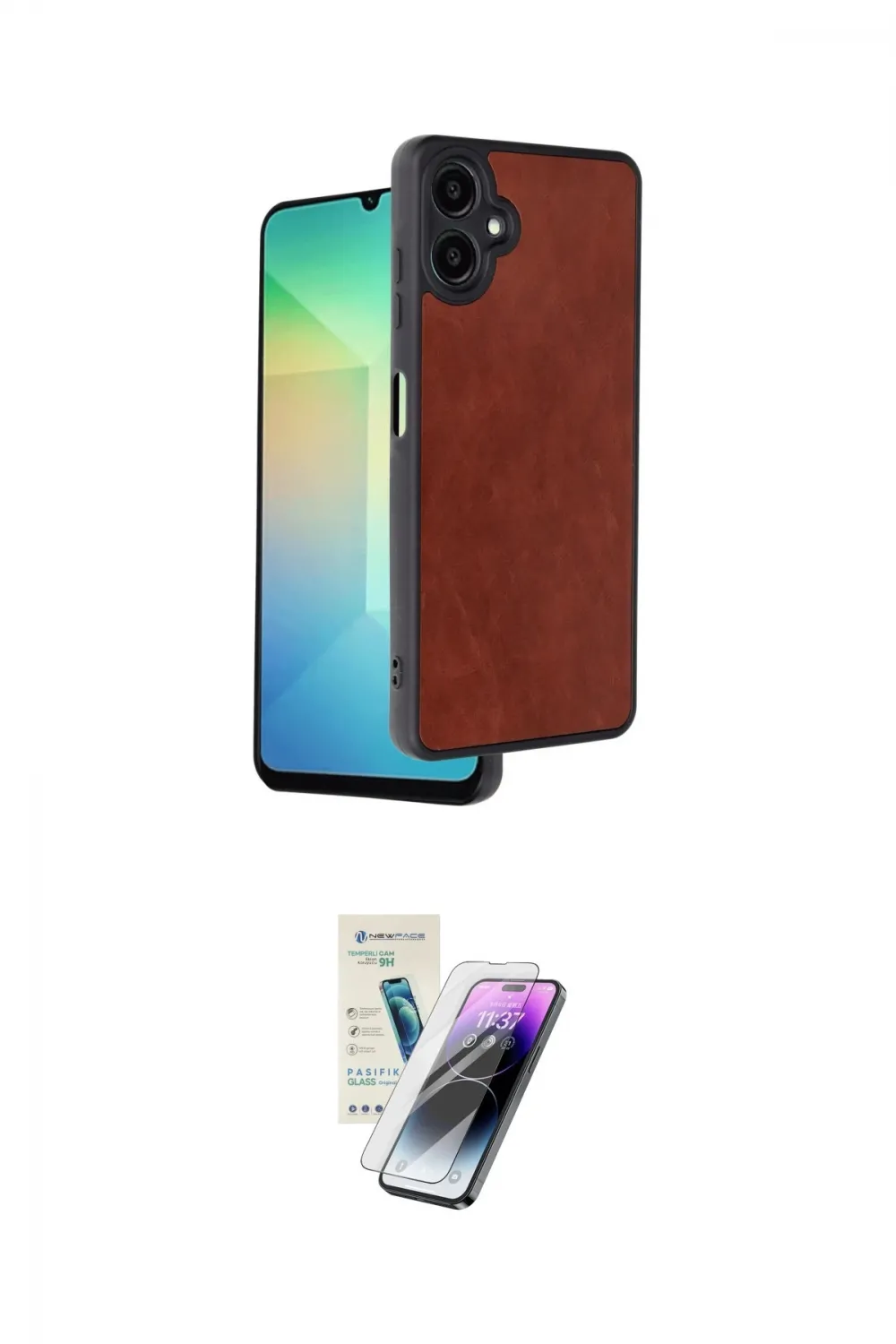 ieg™ Galaxy A06 Kılıf Kıvılcım Işık Serisi - Şeffaf Pasifik Cam Ekran Koruyucu