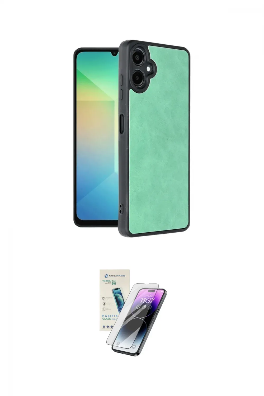 ieg™ Galaxy A06 Kılıf Kıvılcım Işık Serisi - Şeffaf Pasifik Cam Ekran Koruyucu