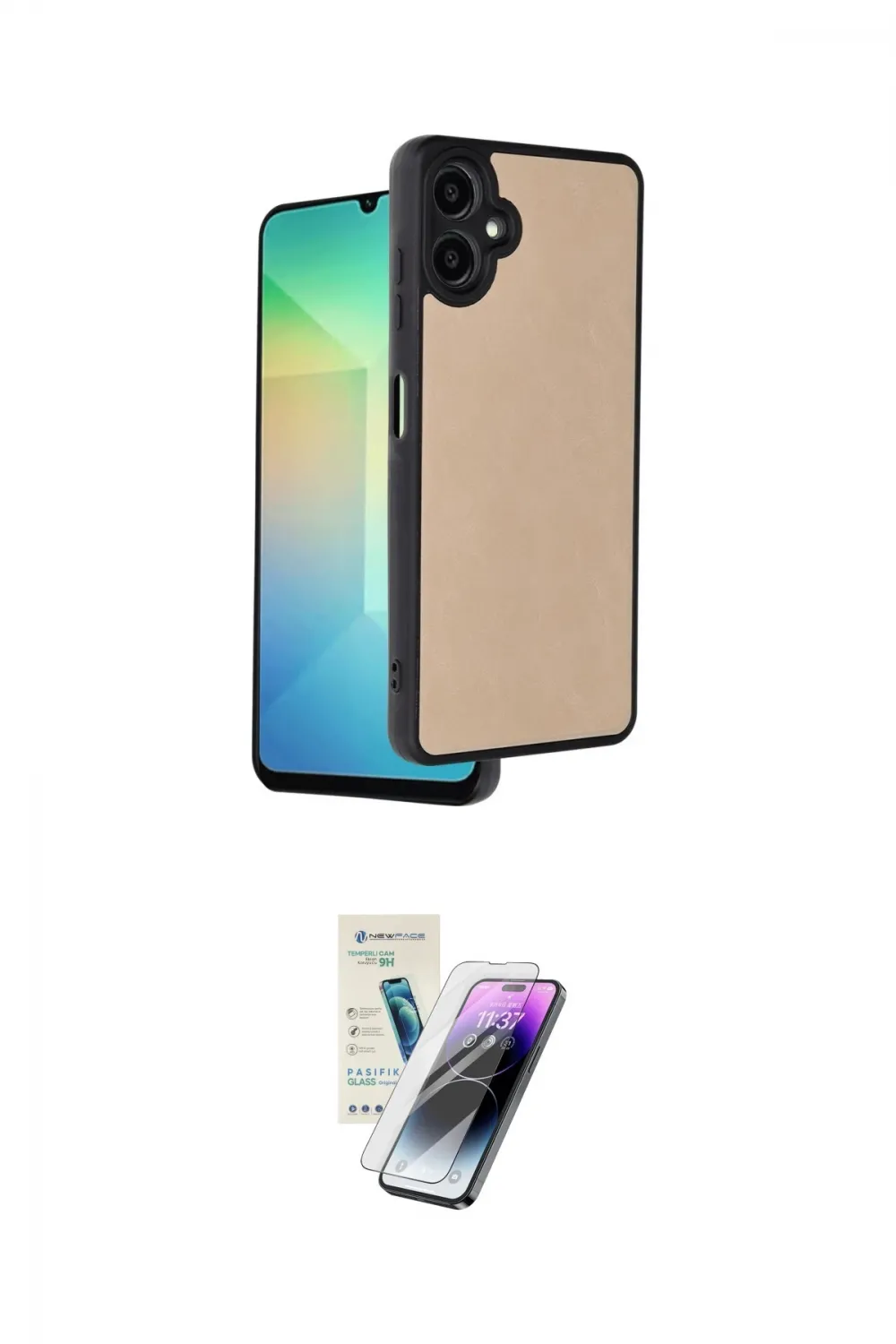 ieg™ Galaxy A06 Kılıf Kıvılcım Işık Serisi - Şeffaf Pasifik Cam Ekran Koruyucu