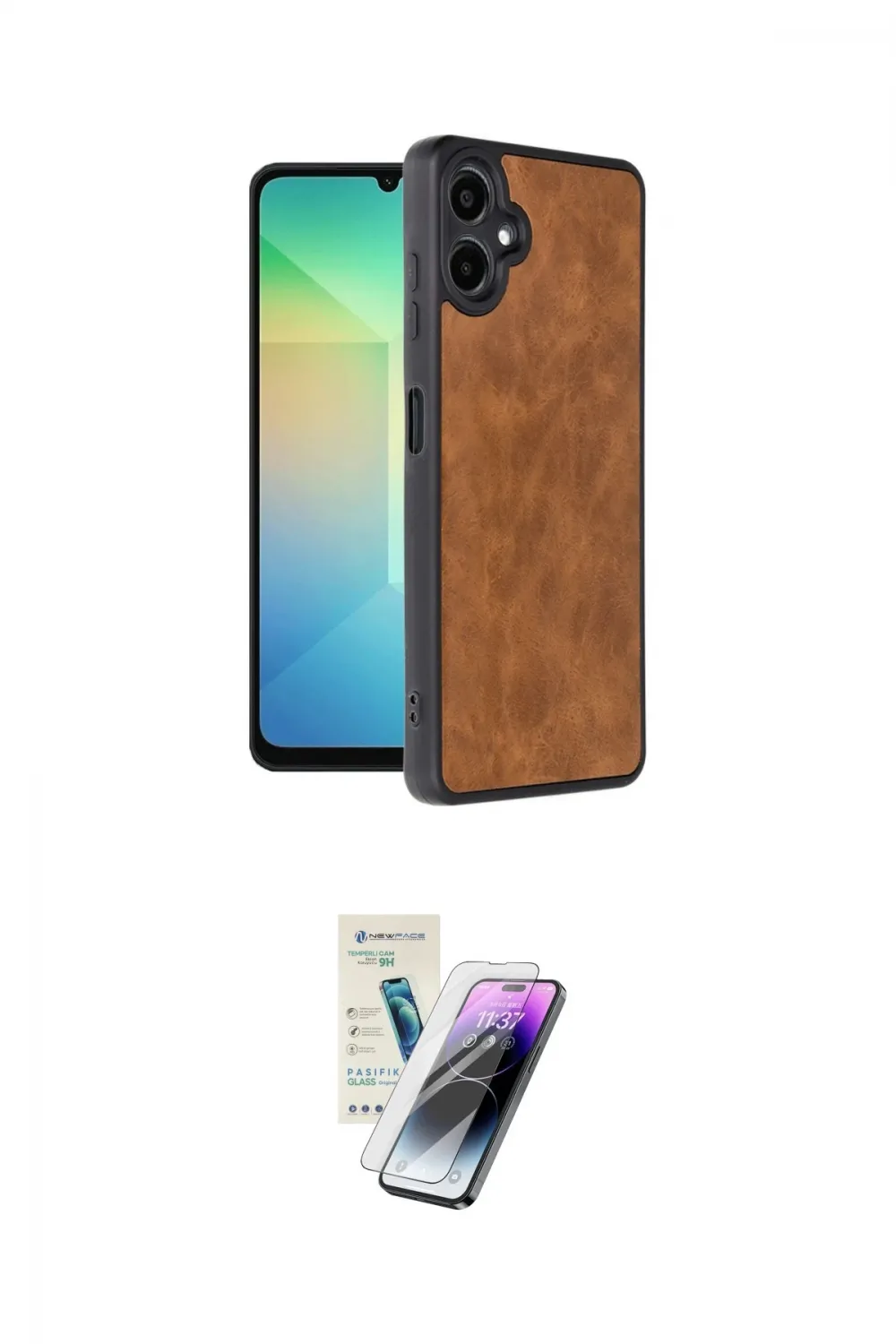 ieg™ Galaxy A06 Kılıf Kıvılcım Işık Serisi - Şeffaf Pasifik Cam Ekran Koruyucu
