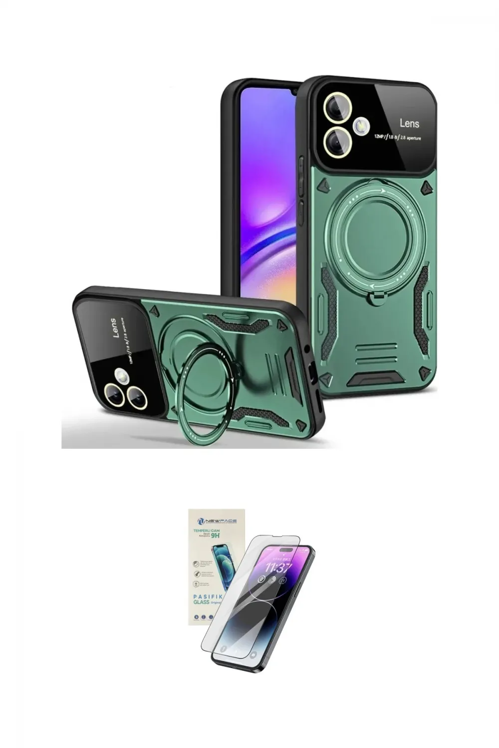 ieg™ Galaxy A06 Kılıf Kıvılcım Modern Serisi - Şeffaf Pasifik Cam Ekran Koruyucu