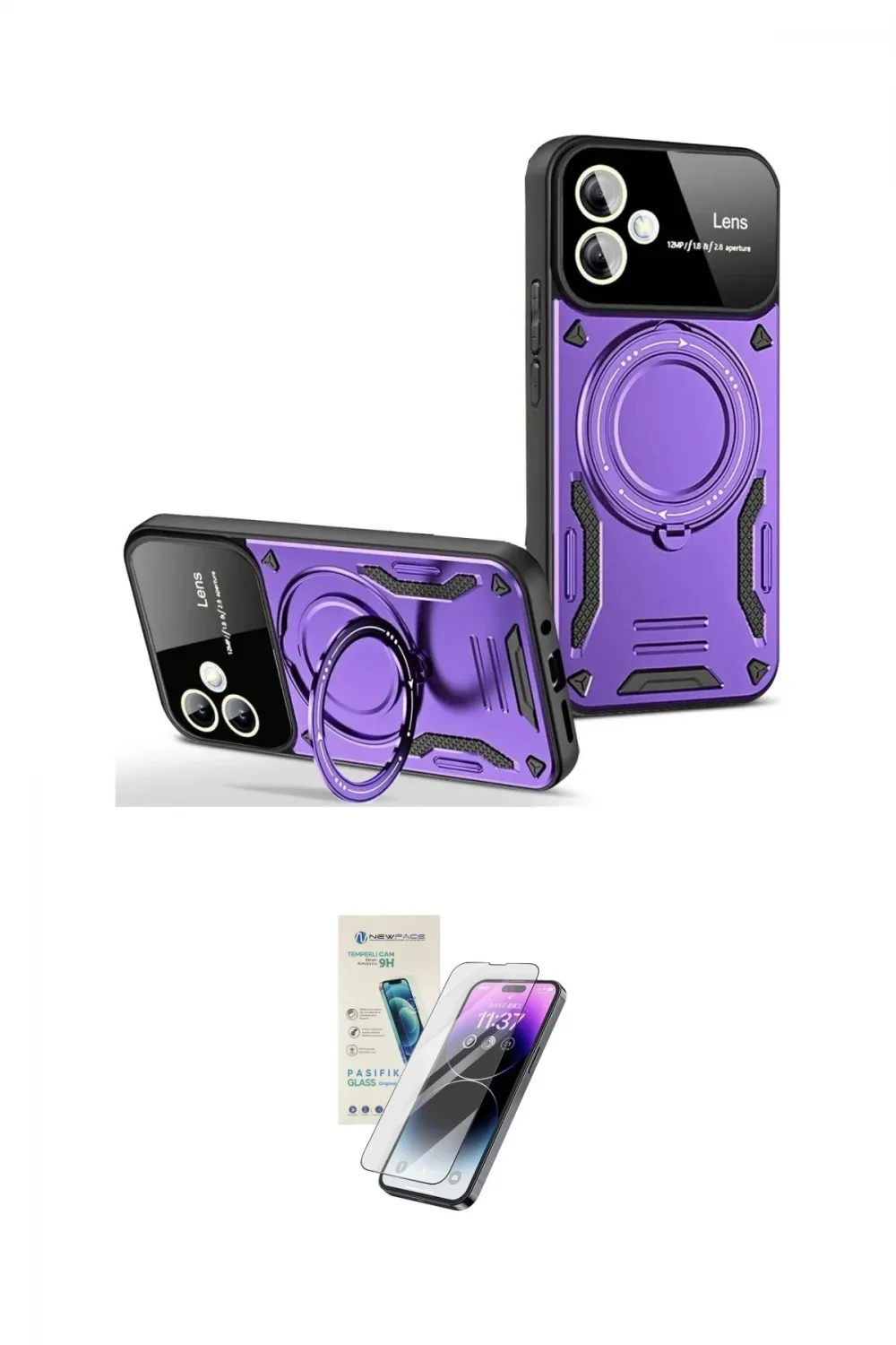 ieg™ Galaxy A06 Kılıf Kıvılcım Modern Serisi - Şeffaf Pasifik Cam Ekran Koruyucu