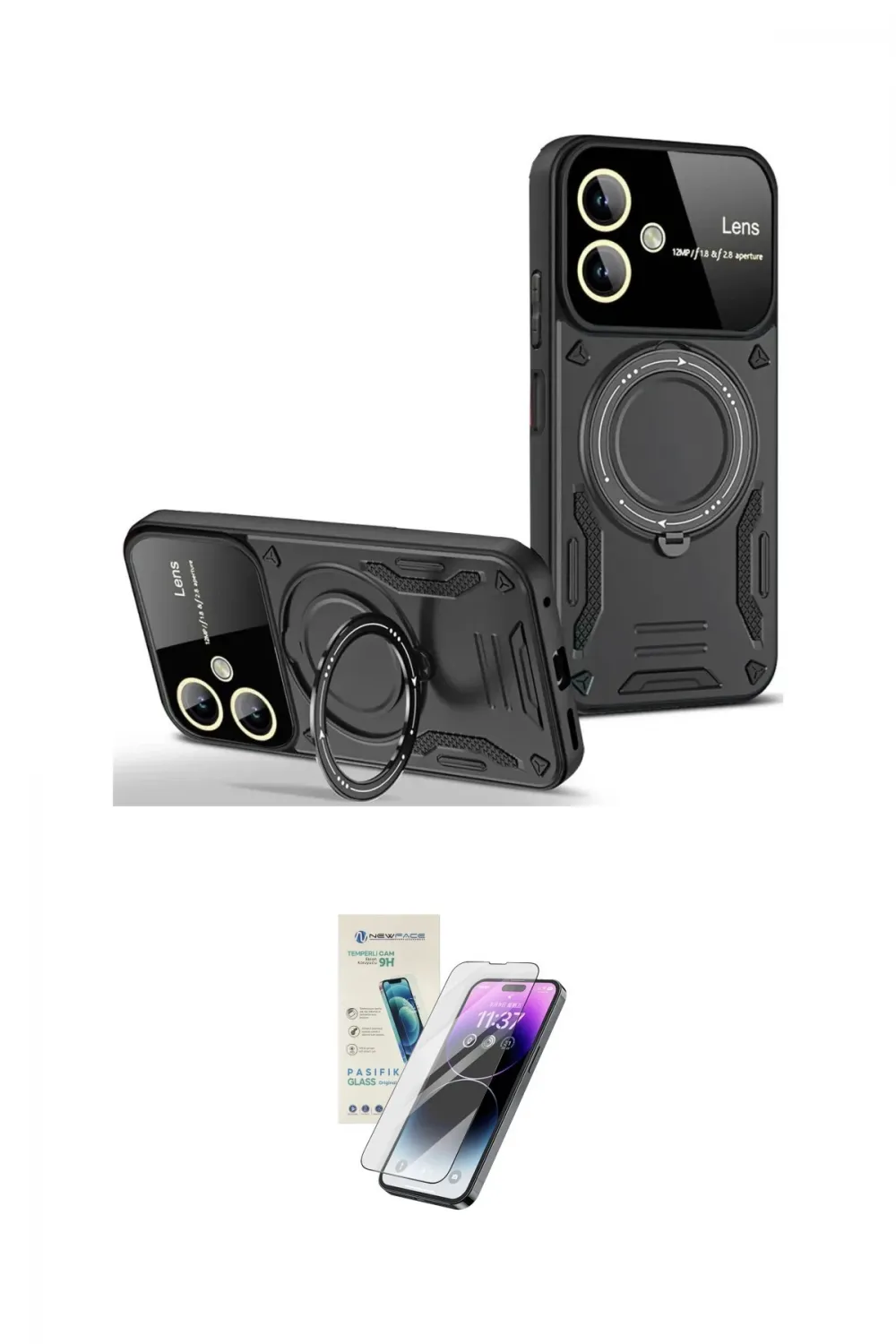 ieg™ Galaxy A06 Kılıf Kıvılcım Modern Serisi - Şeffaf Pasifik Cam Ekran Koruyucu