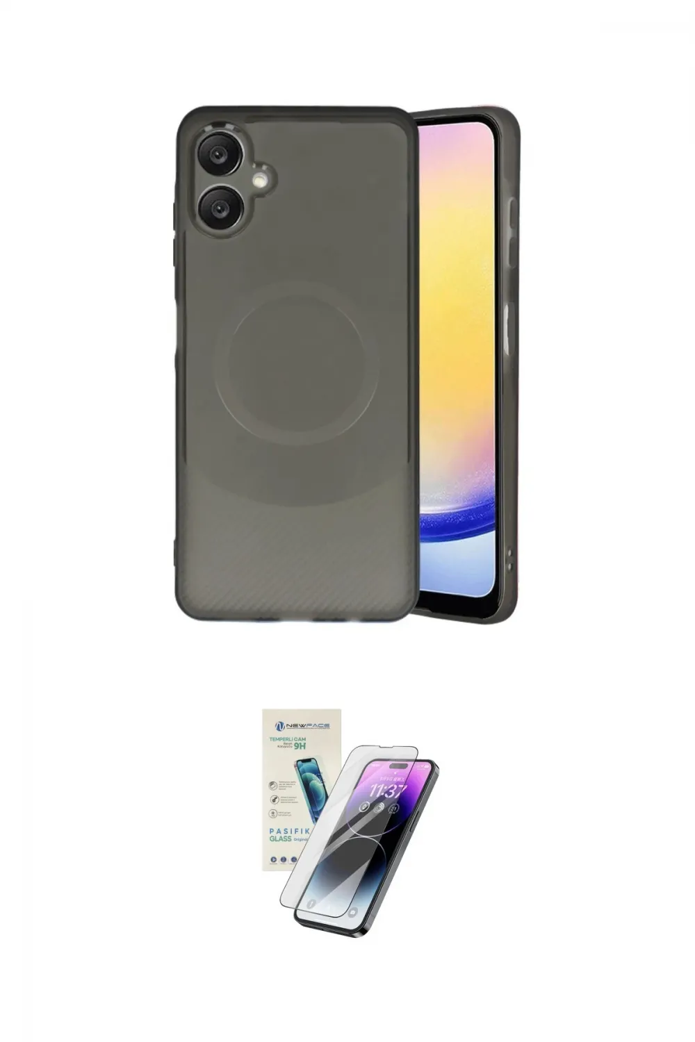 ieg™ Galaxy A06 Kılıf Ufuk Serisi - Şeffaf Pasifik Cam Ekran Koruyucu