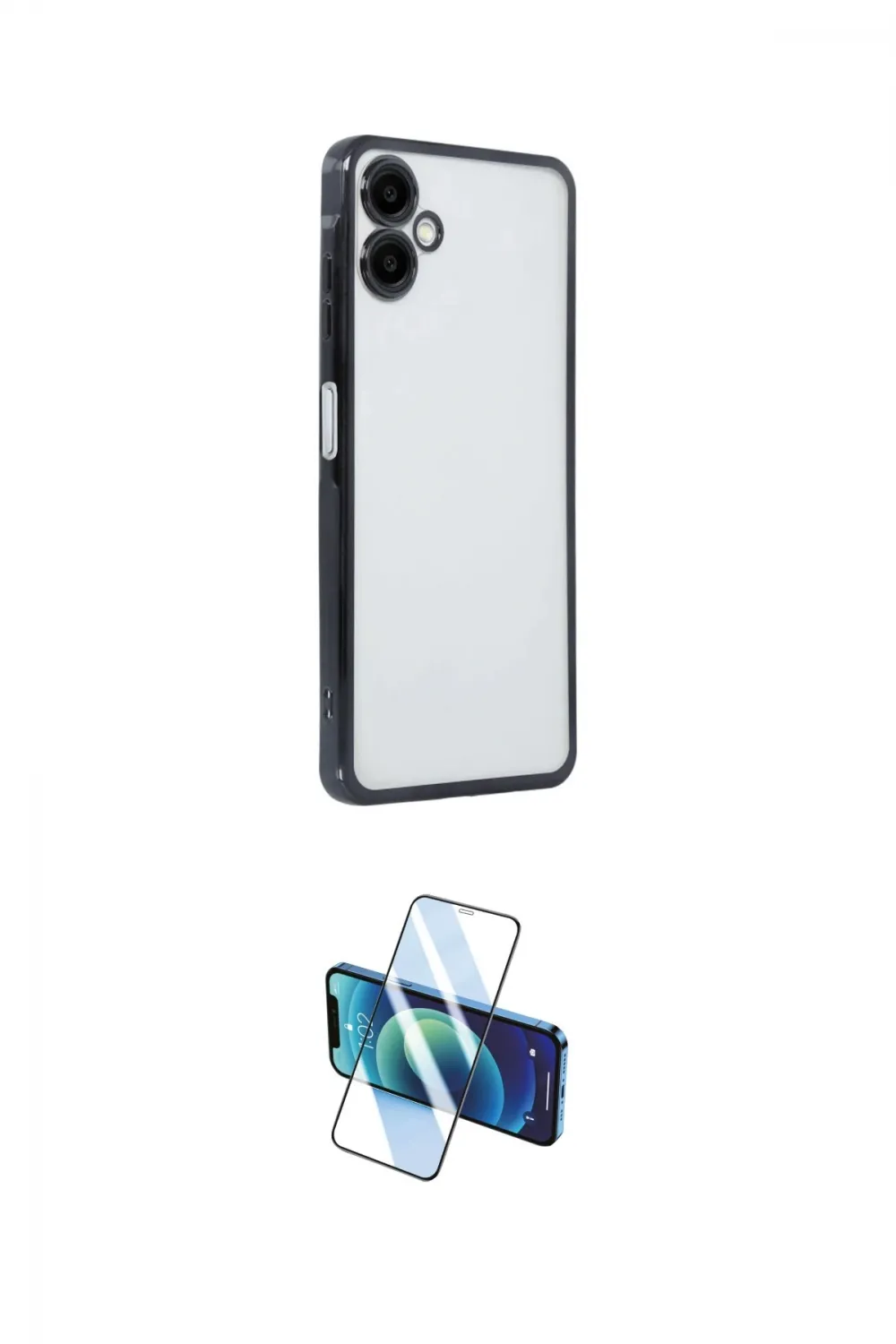 ieg™ Galaxy A06 Kılıf Vadi Minimal - Siyah 3D Antistatik Cam Ekran Koruyucu