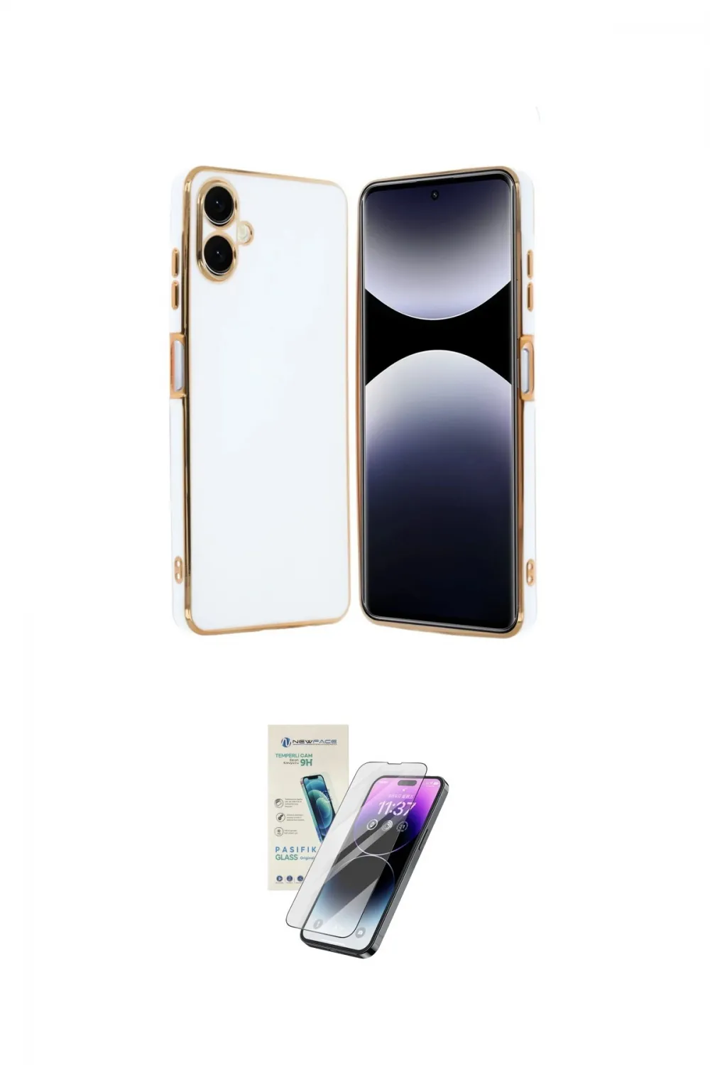 ieg™ Galaxy A06 Kılıf Yankı Serisi - Şeffaf Pasifik Cam Ekran Koruyucu