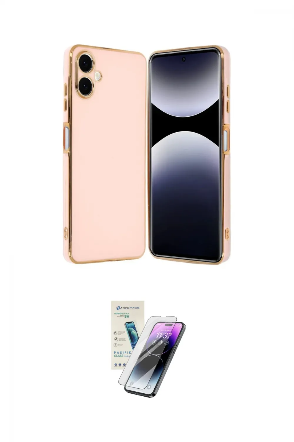 ieg™ Galaxy A06 Kılıf Yankı Serisi - Şeffaf Pasifik Cam Ekran Koruyucu