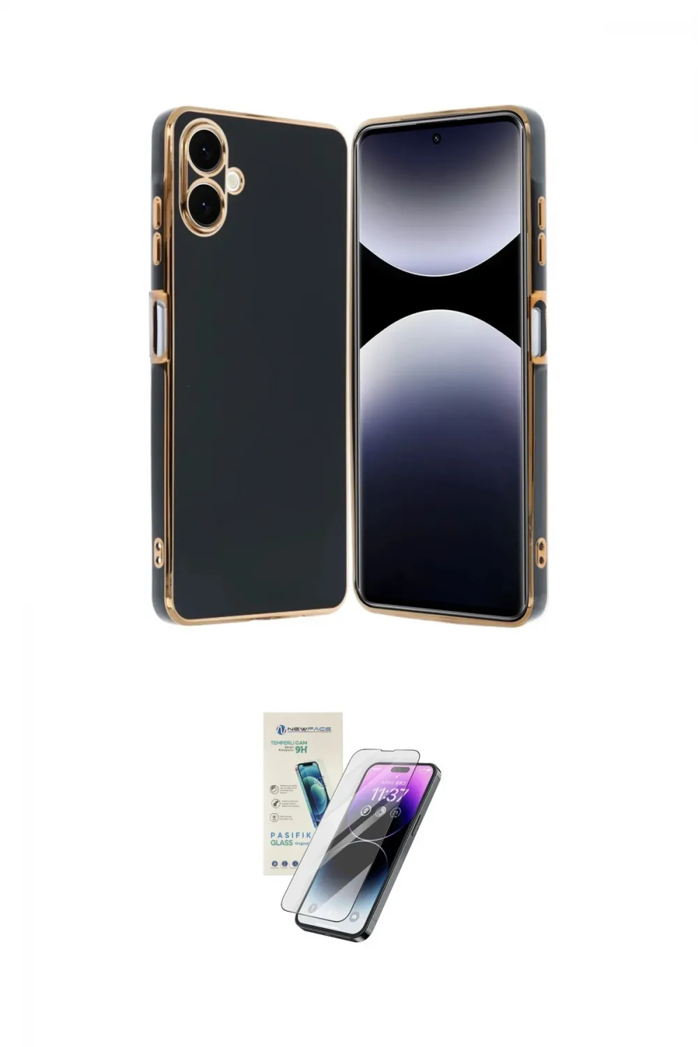 ieg™ Galaxy A06 Kılıf Yankı Serisi - Şeffaf Pasifik Cam Ekran Koruyucu