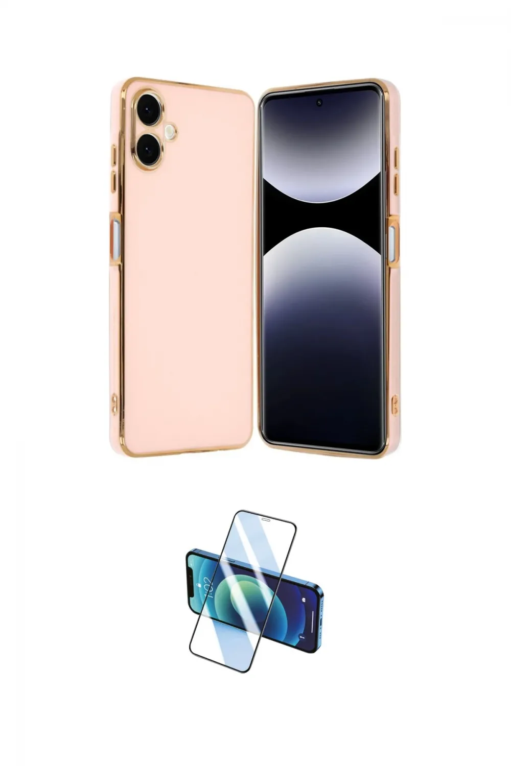 ieg™ Galaxy A06 Kılıf Yankı Serisi - Siyah 3D Antistatik Cam Ekran Koruyucu