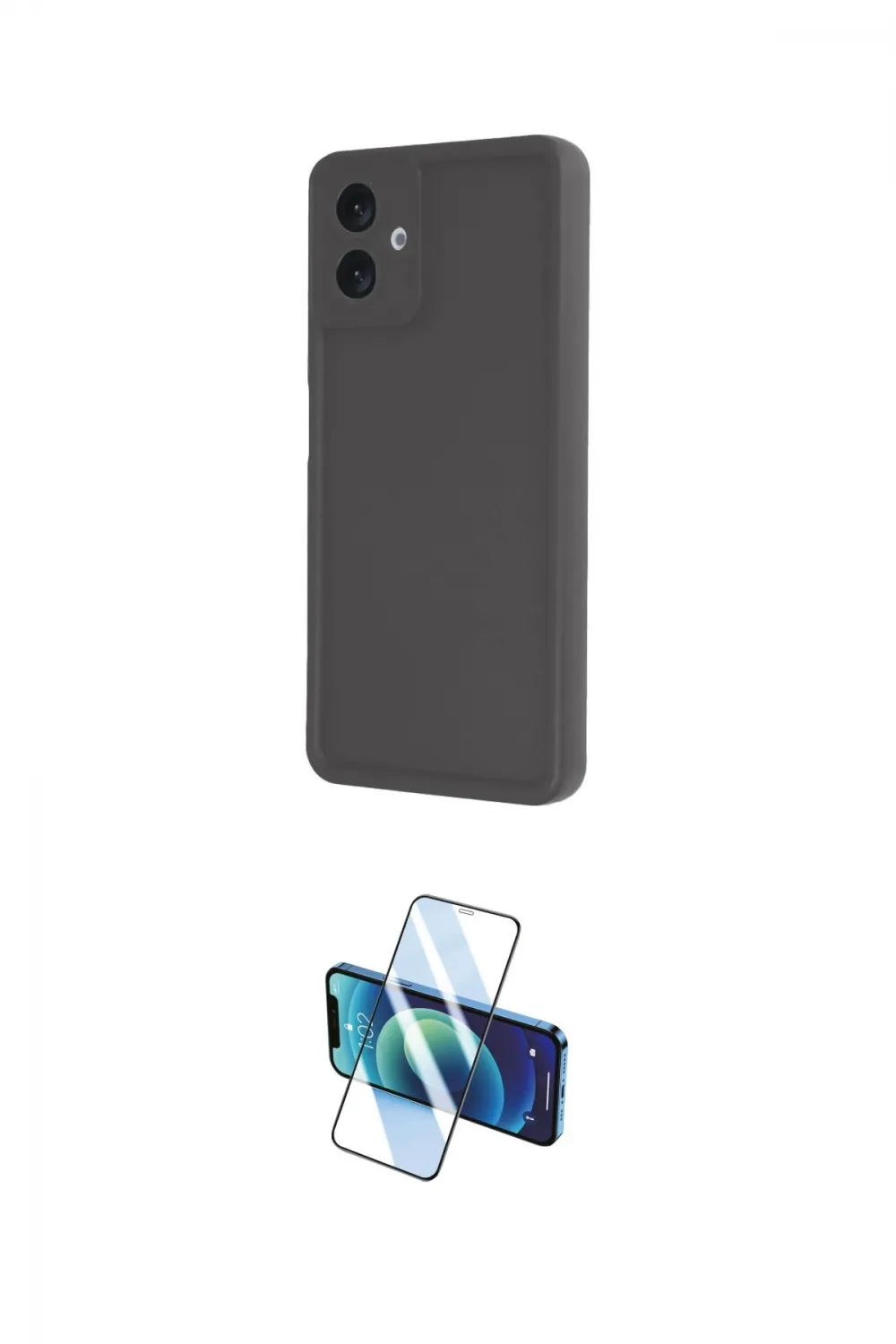ieg™ Galaxy A06 Kılıf Yankı Yansıma Özel Seri - Siyah 3D Antistatik Cam Ekran Koruyucu