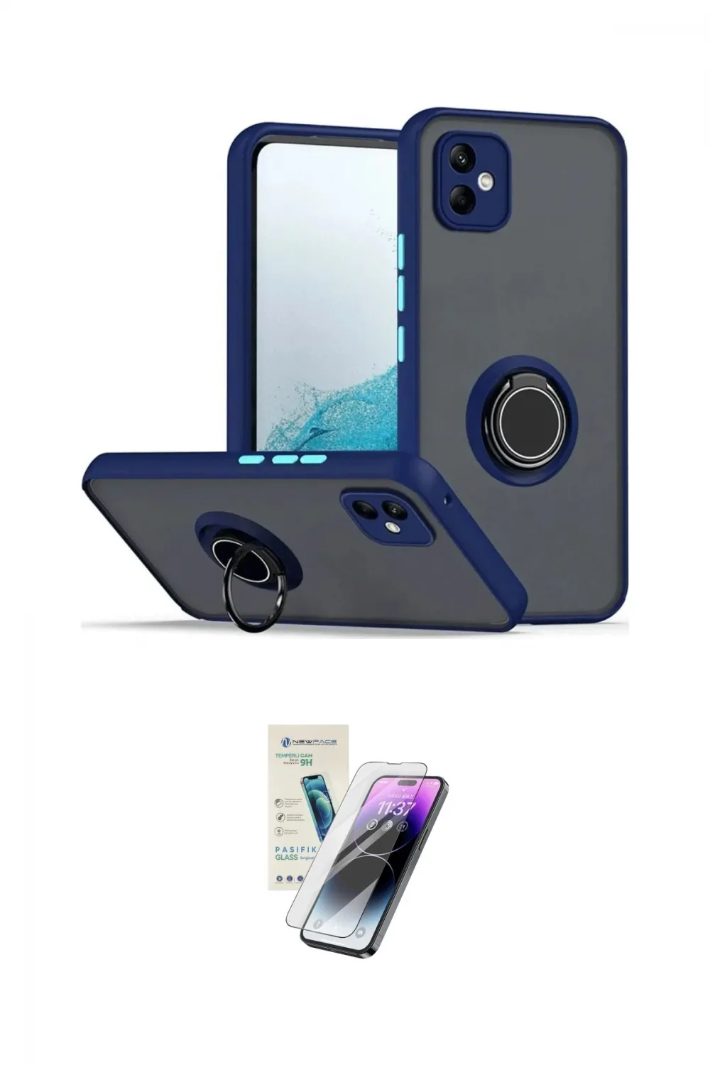 ieg™ Galaxy A06 Kılıf Yörünge Çizgi - Şeffaf Pasifik Cam Ekran Koruyucu