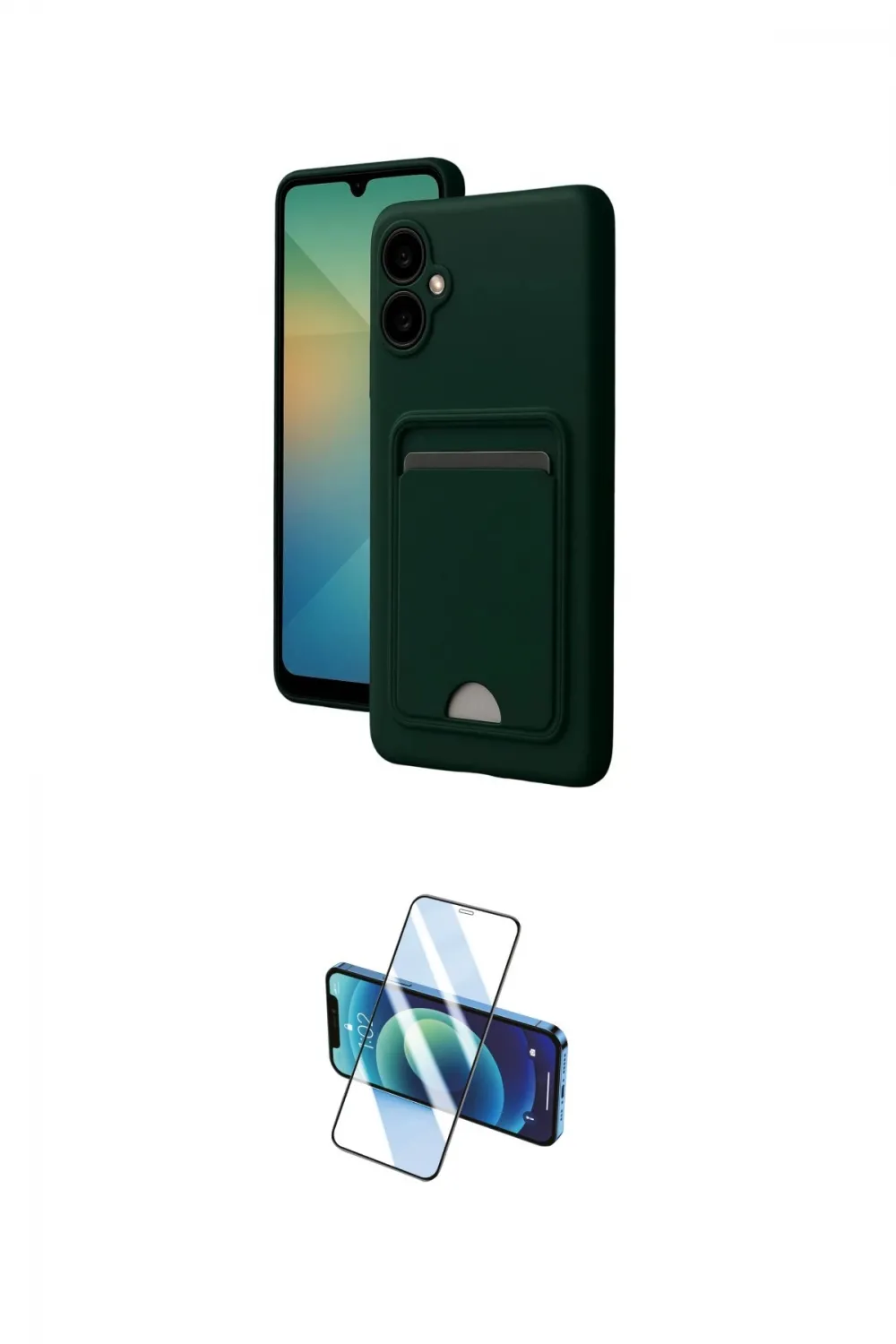ieg™ Galaxy A07 4G Kılıf Vadi Çizgi Prime - Siyah 3D Antistatik Cam Ekran Koruyucu