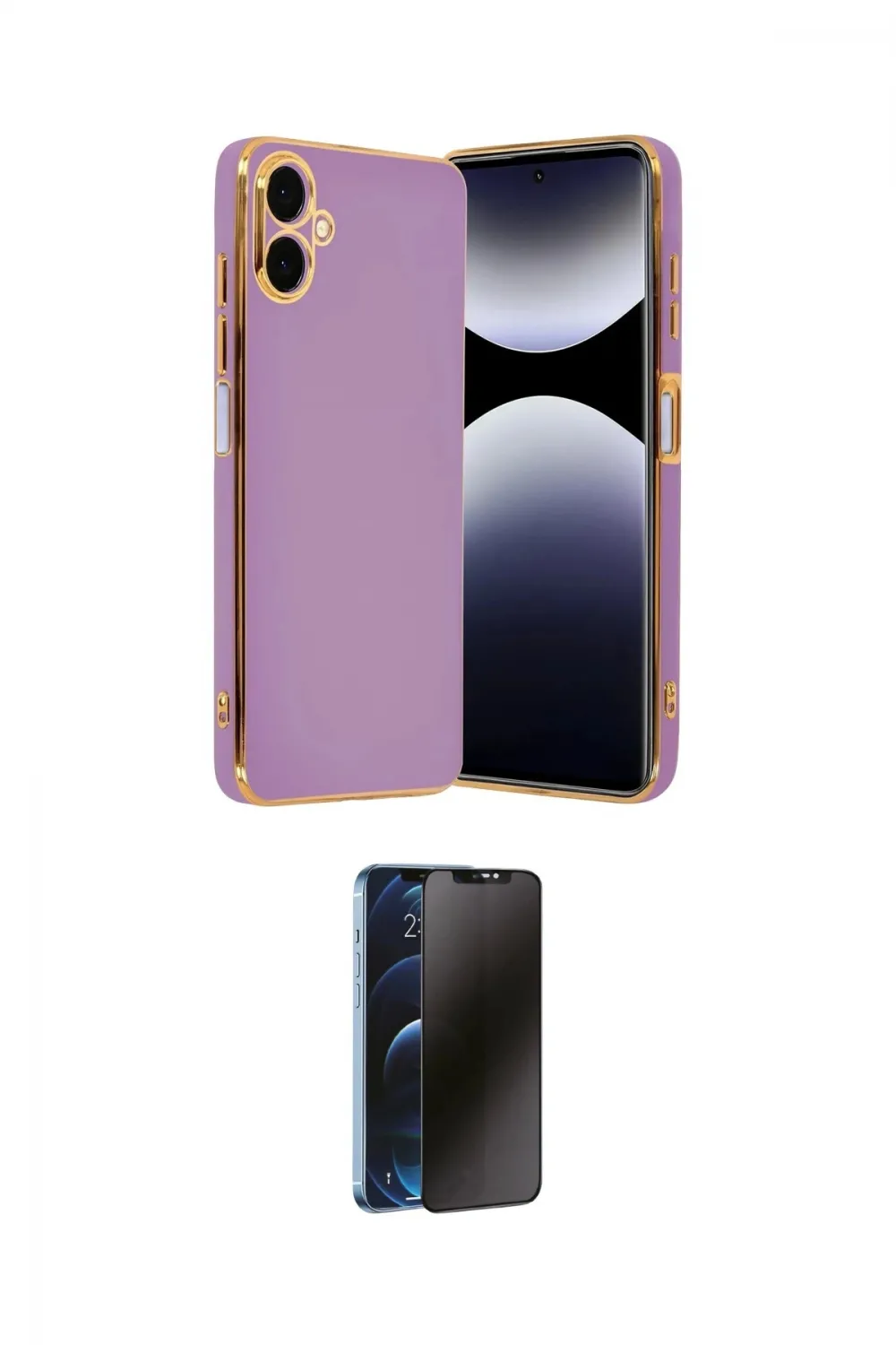 ieg™ Galaxy A07 4G Kılıf Yankı Serisi - Siyah 3D Antistatik Hayalet Cam Ekran Koruyucu