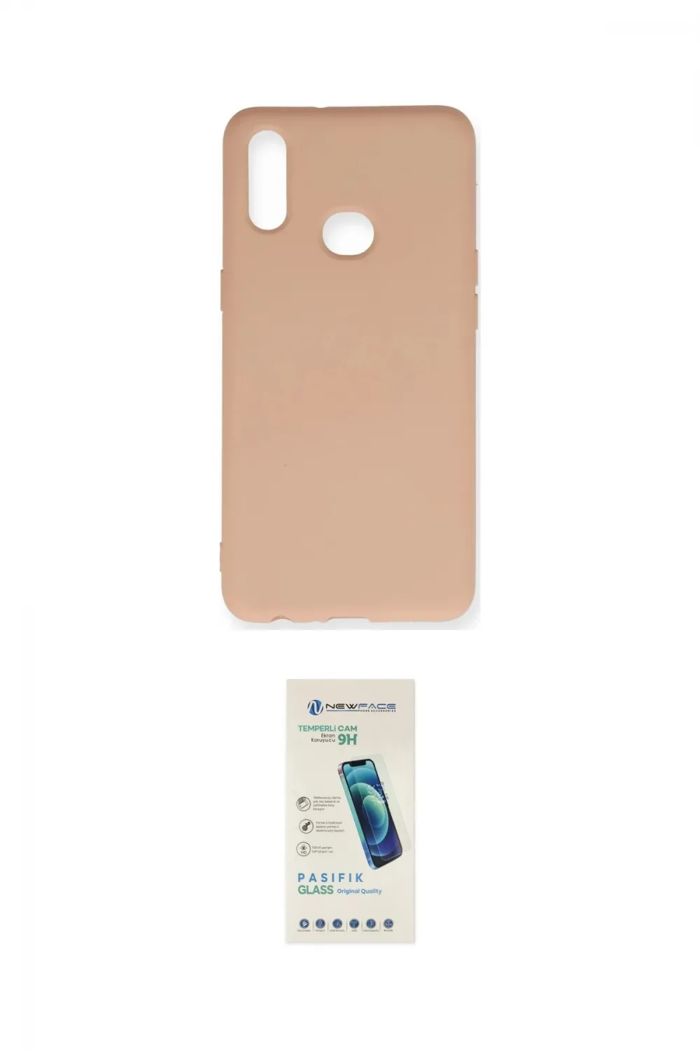ieg™ Galaxy A10S Kılıf Ahenk Serisi - Şeffaf Pasifik Cam Ekran Koruyucu