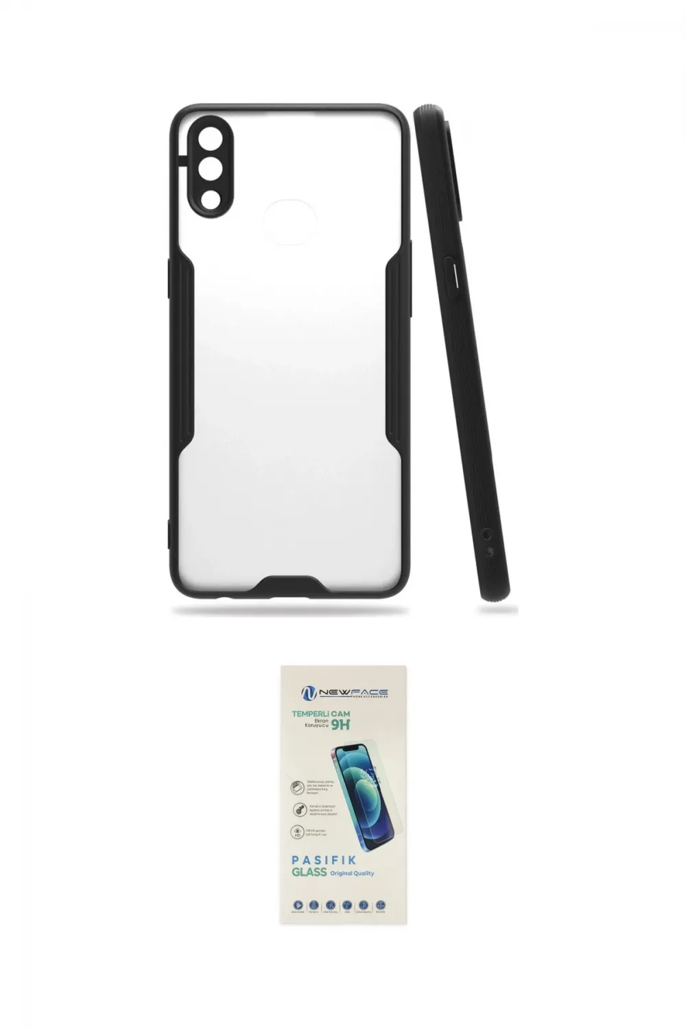 ieg™ Galaxy A10S Kılıf Atlas Asil Serisi - Şeffaf Pasifik Cam Ekran Koruyucu