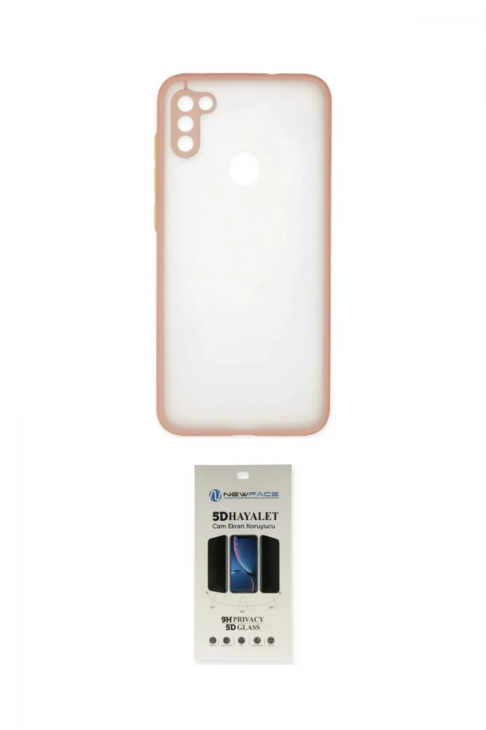 ieg™ Galaxy A11 Kılıf Ahenk Çizgi Serisi - Siyah 5D Hayalet Cam Ekran Koruyucu