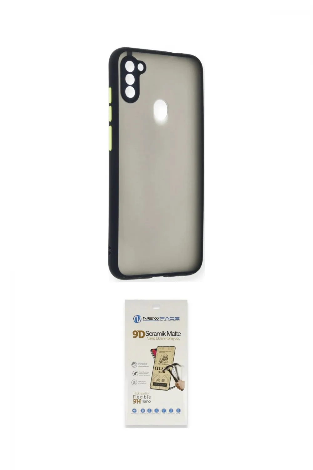 ieg™ Galaxy A11 Kılıf Ahenk Çizgi Serisi - Siyah Mat Seramik Nano Ekran Koruyucu
