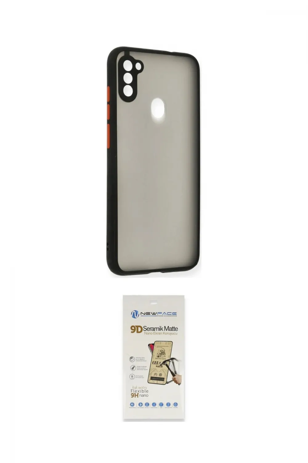 ieg™ Galaxy A11 Kılıf Ahenk Çizgi Serisi - Siyah Mat Seramik Nano Ekran Koruyucu